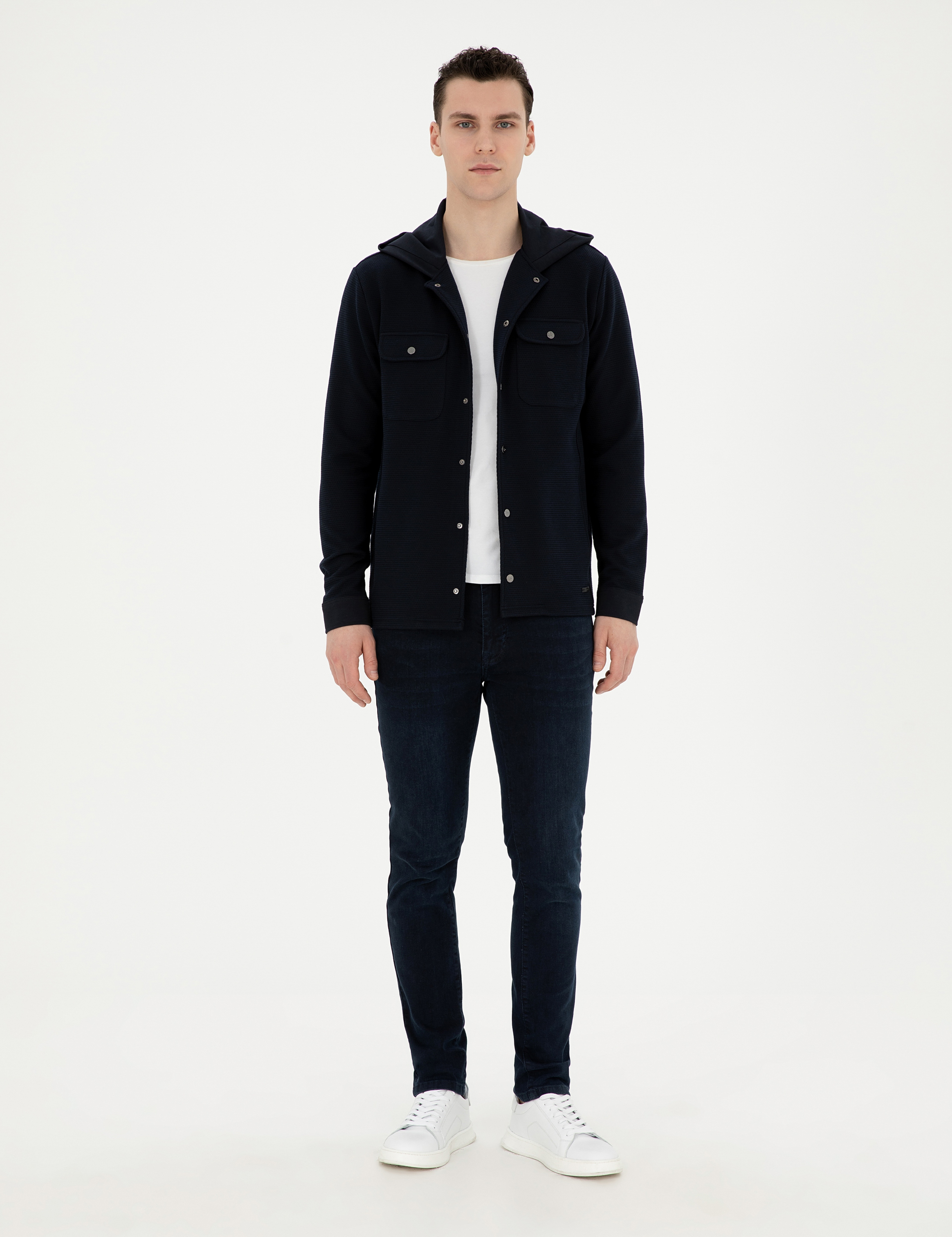 Siyah Regular Fit Örme Hırka - Image 4
