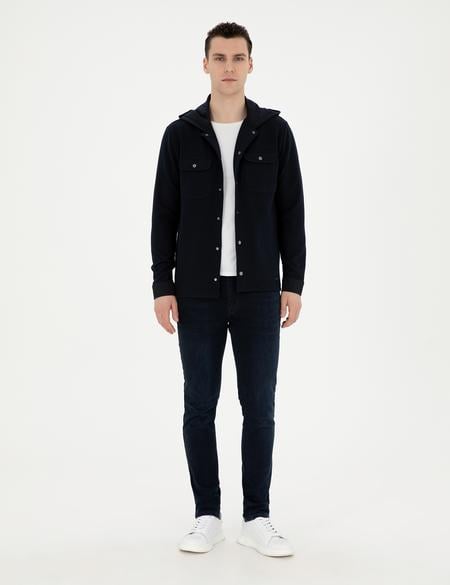 Siyah Regular Fit Örme Hırka - 50285214027