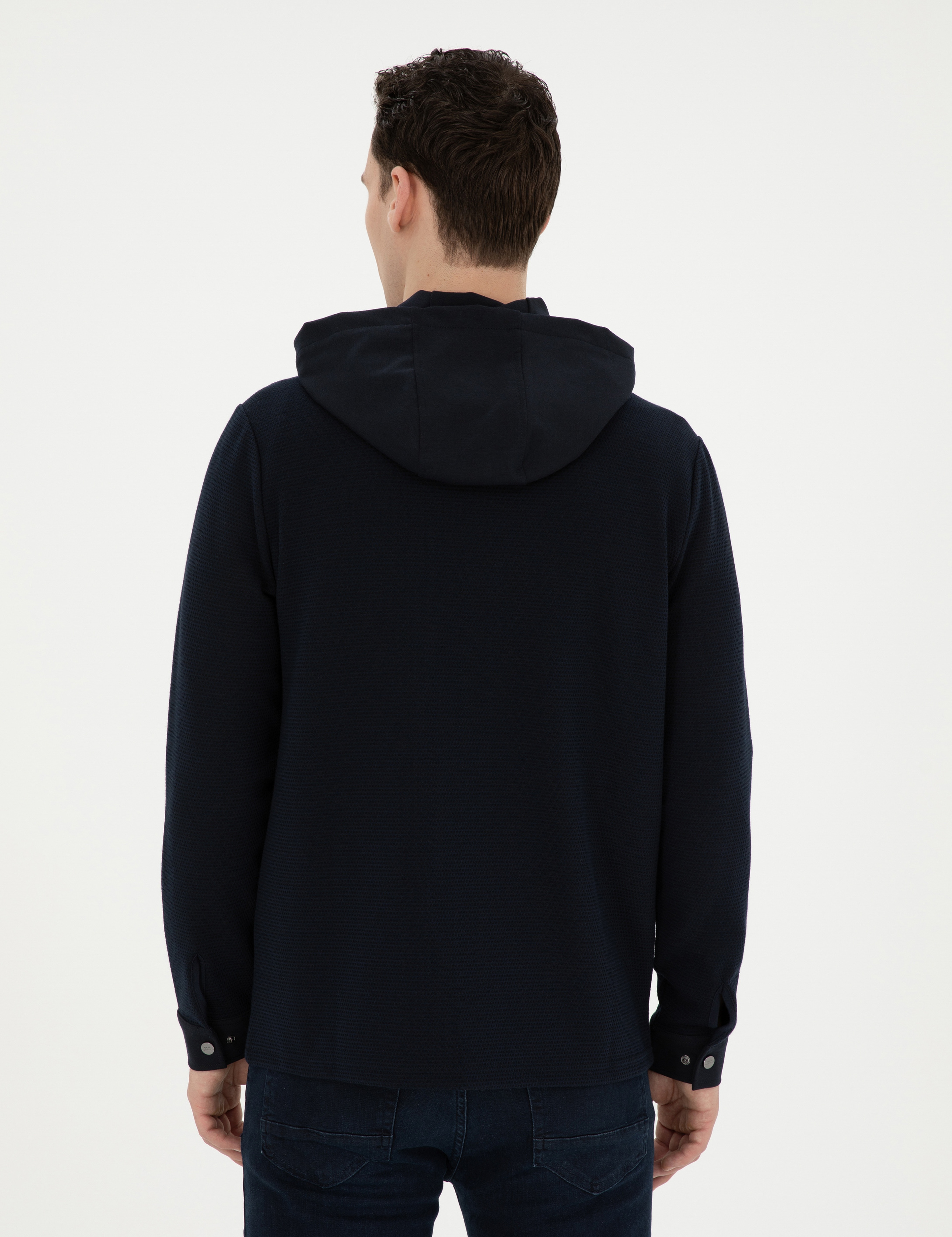 Siyah Regular Fit Örme Hırka - Image 5