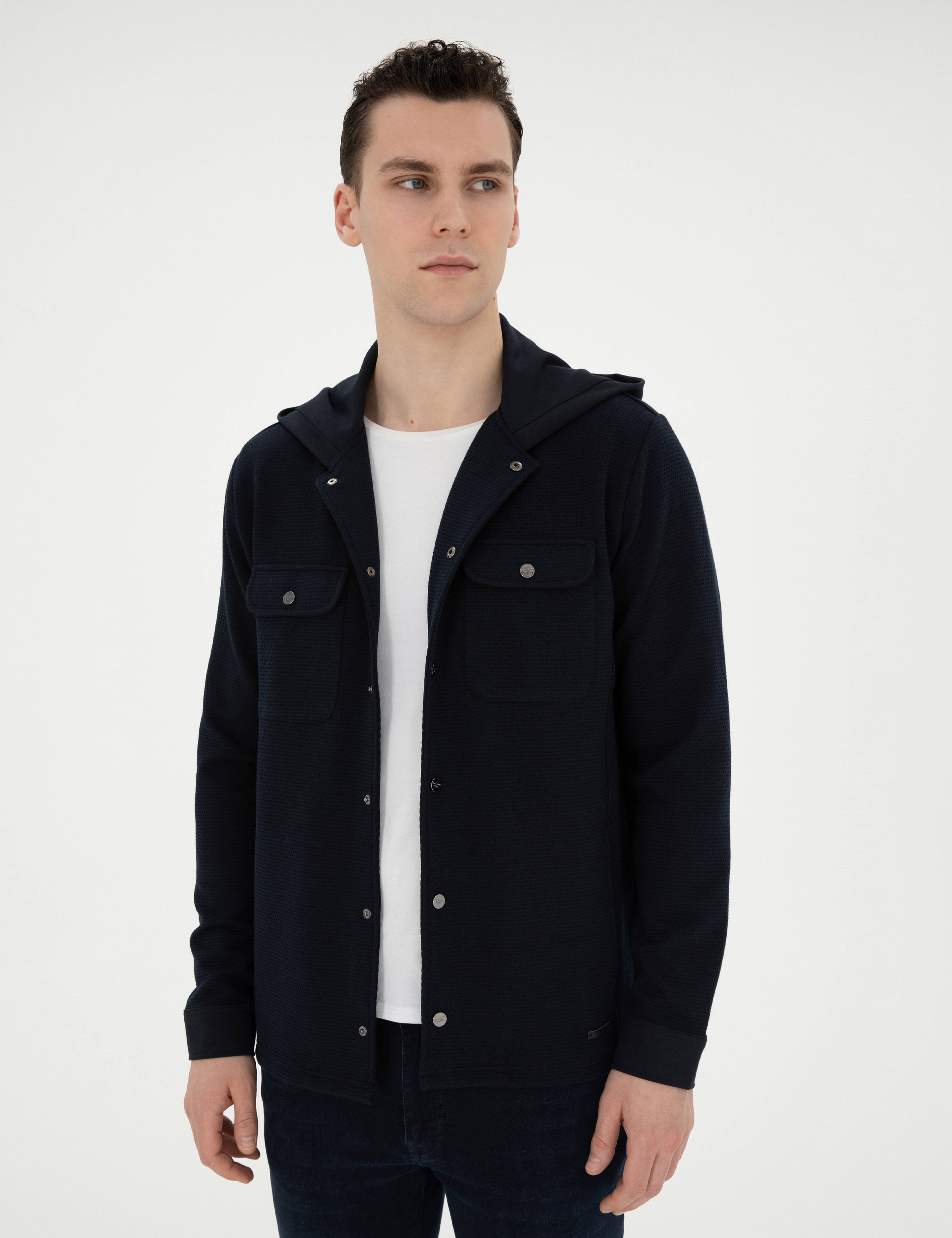 Siyah Regular Fit Örme Hırka - Image 3
