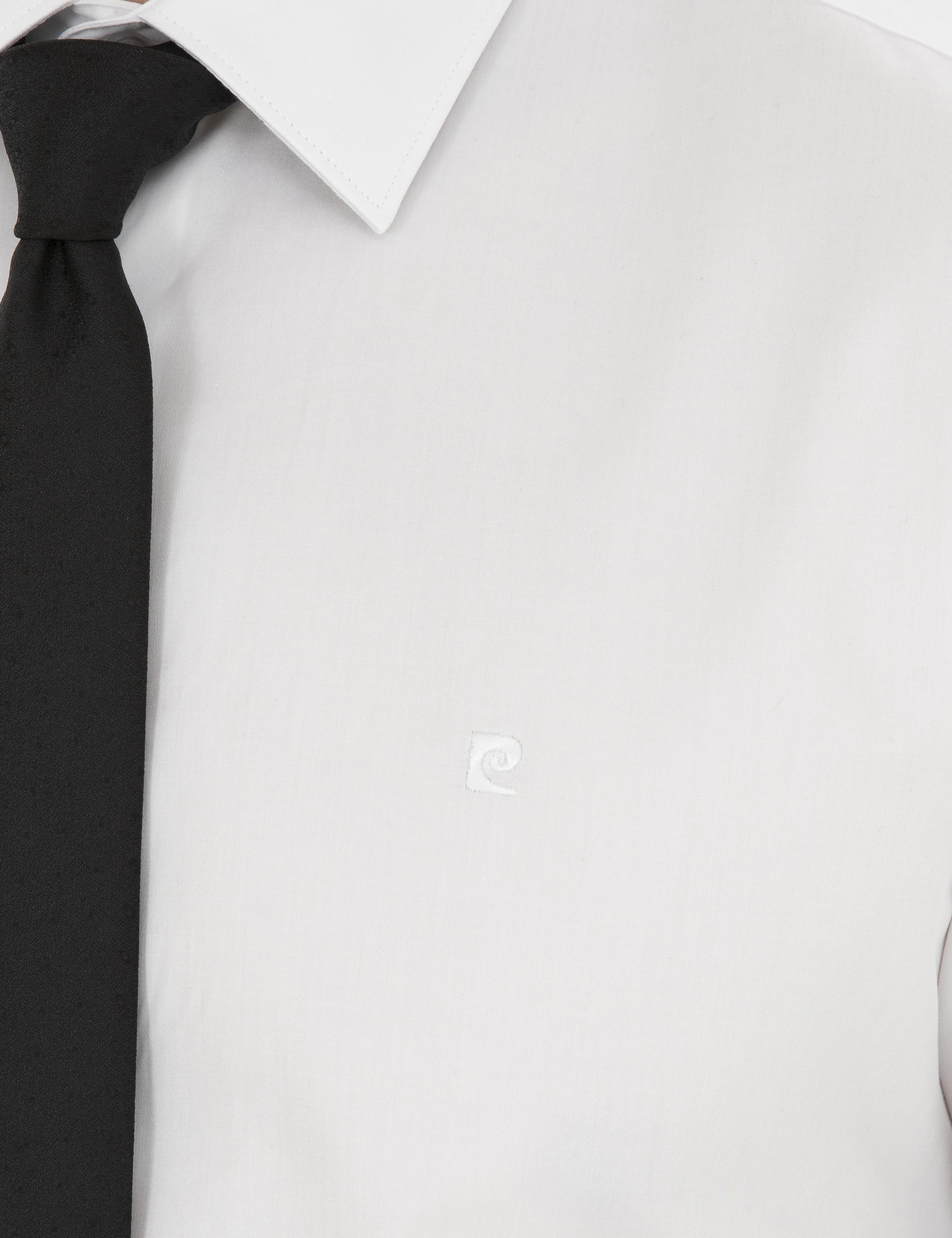 Beyaz Parlak Saten Slim Fit Uzun Kollu Basic Gömlek