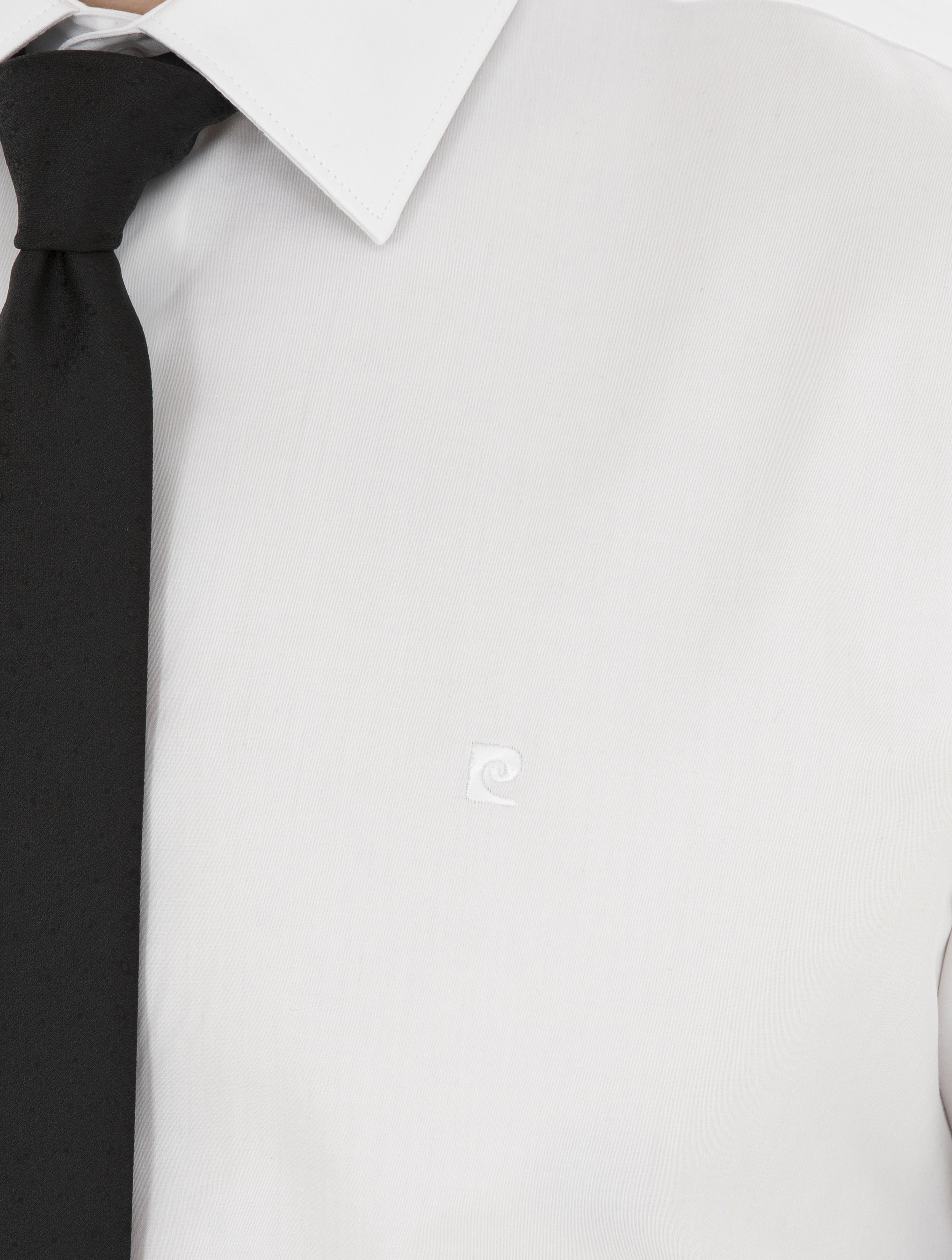 Beyaz %100 Pamuk Parlak Saten Slim Fit Uzun Kollu Basic Gömlek - Image 7