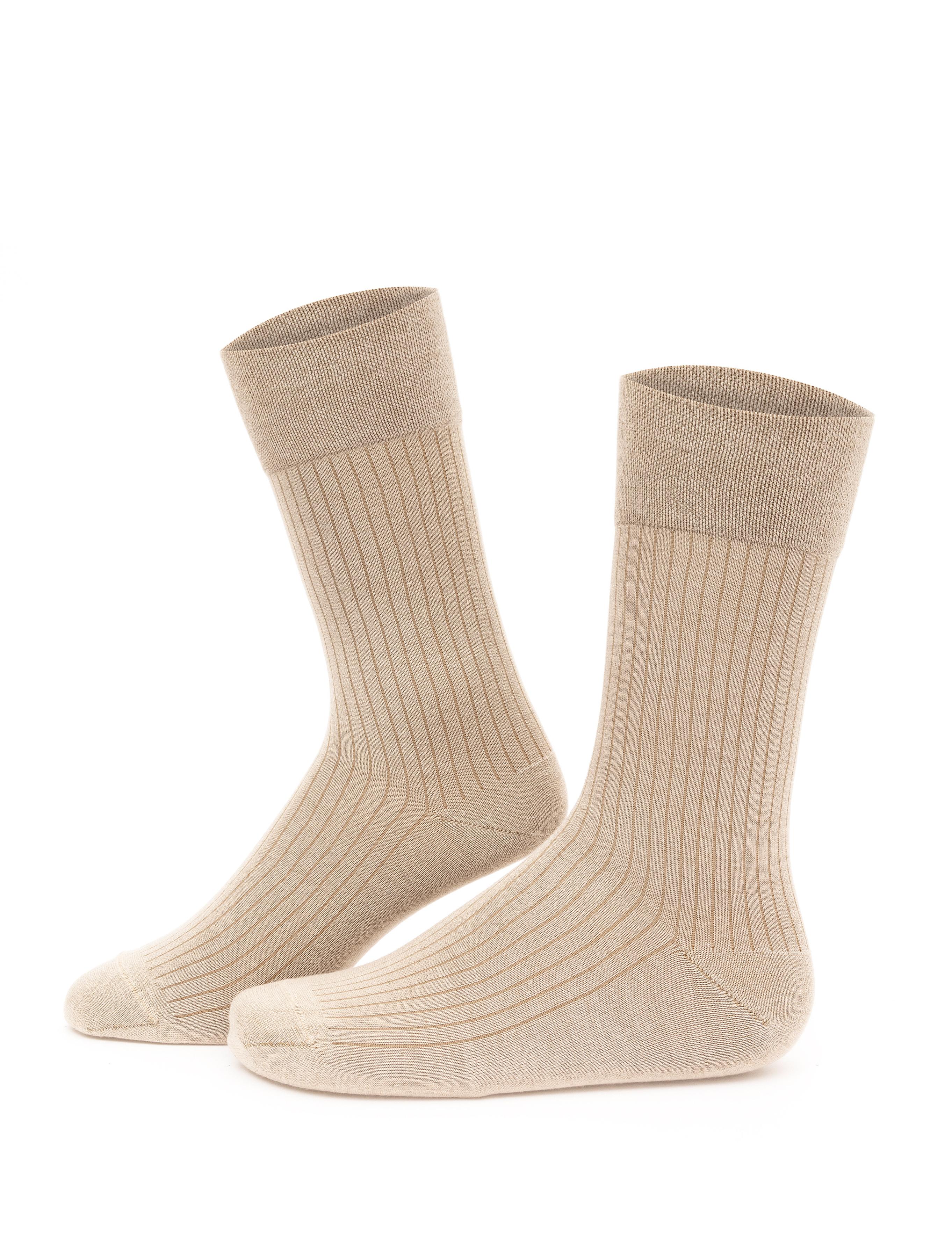 Erkek Bambu Karışımlı Vizon Soket Desenli Çorap