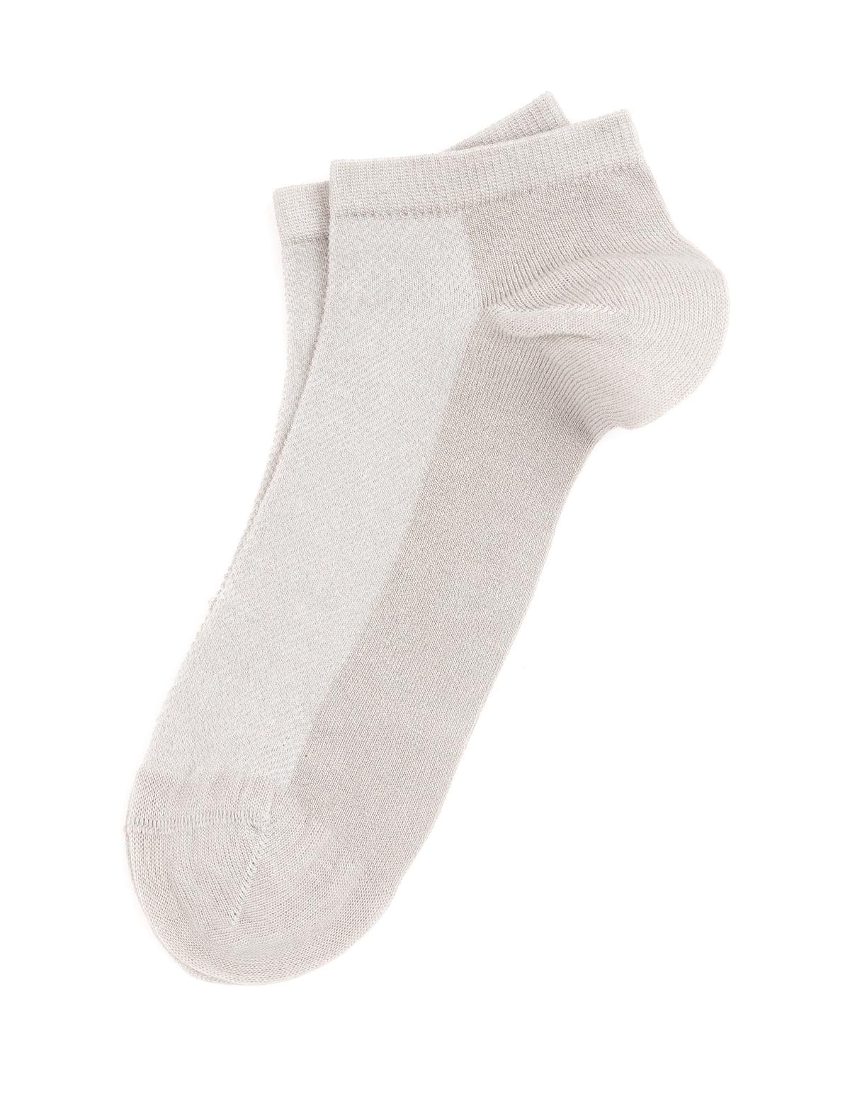 Erkek Bambu Karışımlı Gri Patik Basic Çorap - 50291764002