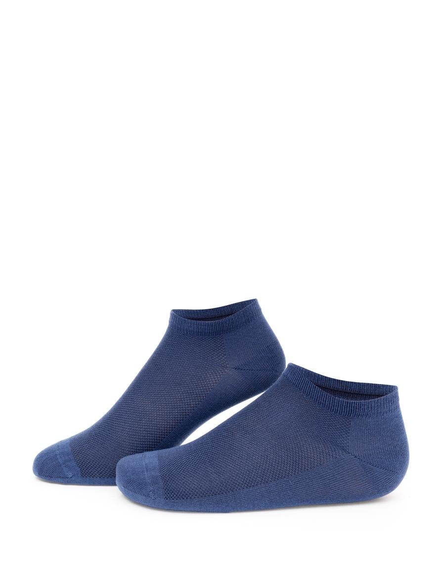 Erkek Bambu Karışımlı Mavi Patik Basic Çorap