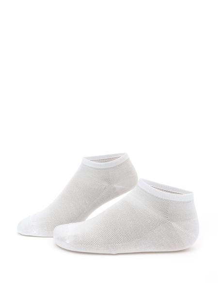 Erkek Bambu Karışımlı Beyaz Patik Basic Çorap - 50291764005