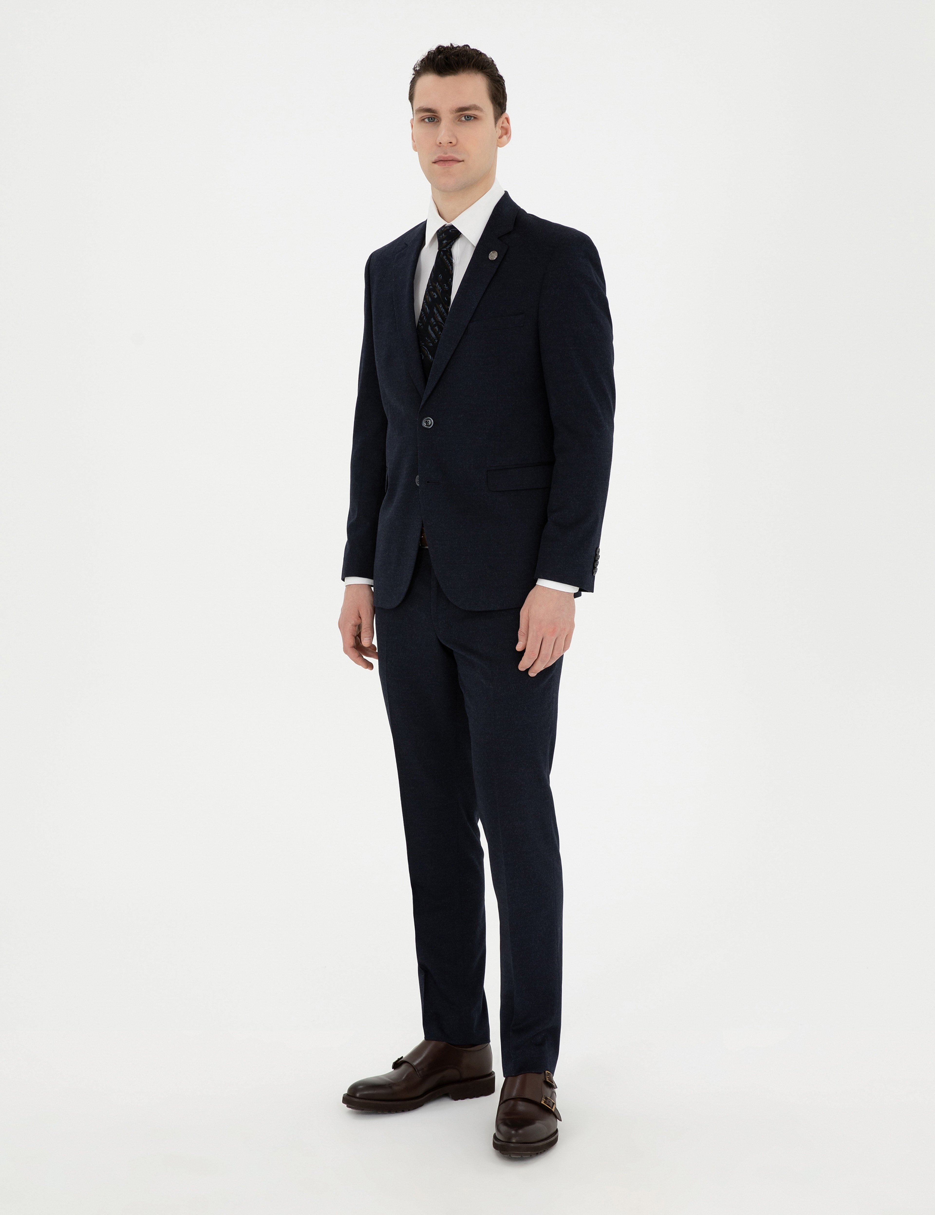 Lacivert Slim Fit Takım Elbise - Image 4