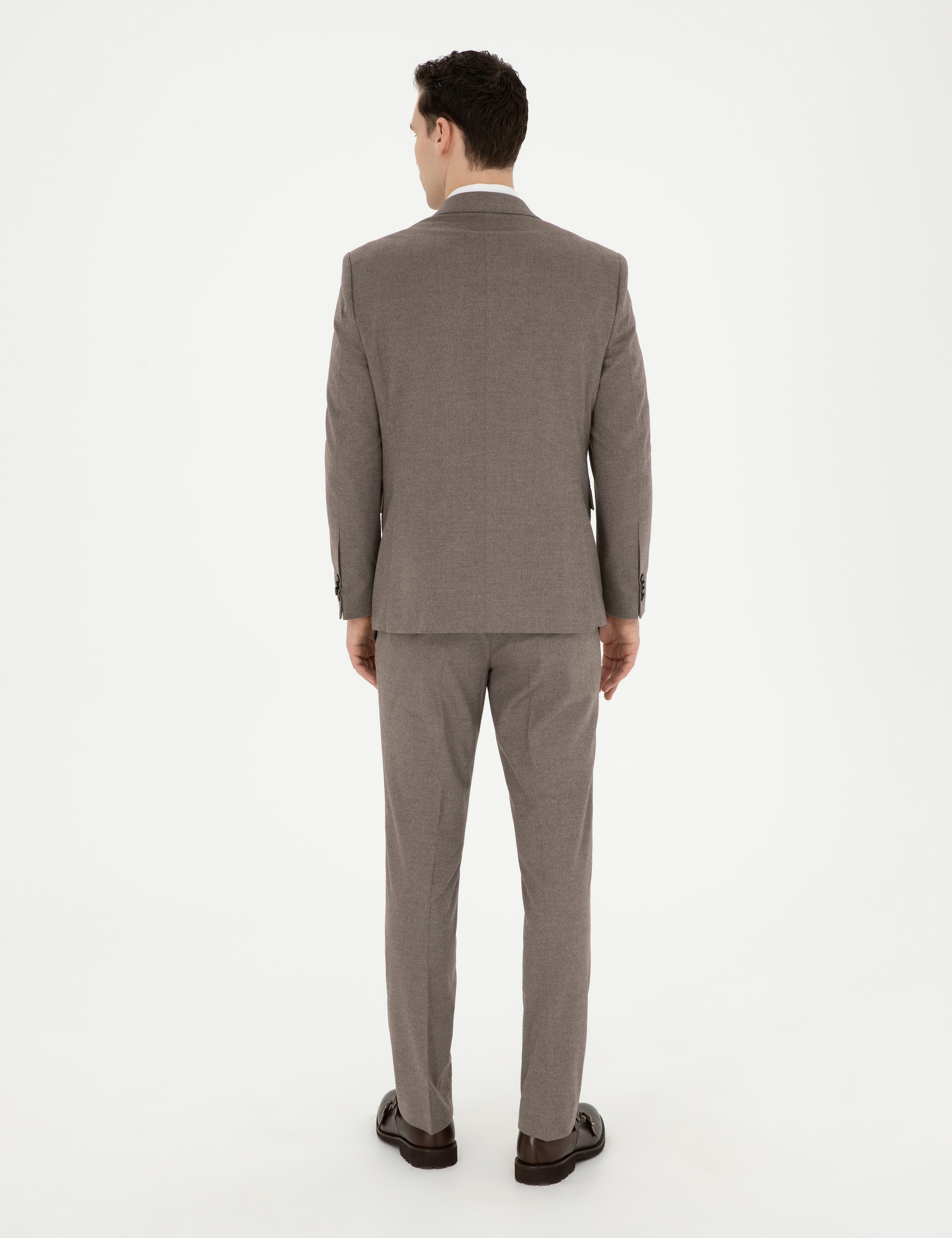 Açık Kahverengi Slim Fit Takım Elbise - Image 5