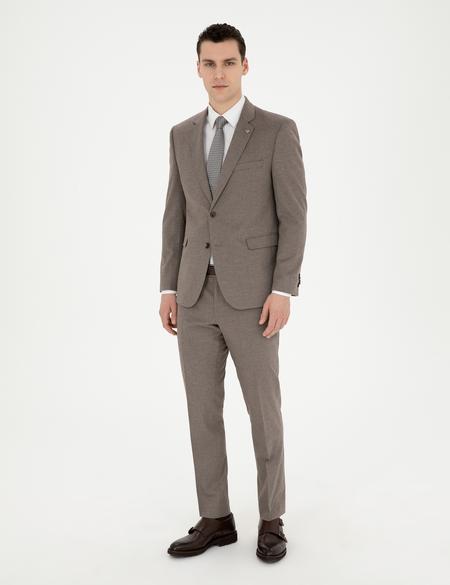 Açık Kahverengi Slim Fit Takım Elbise - 50278891083