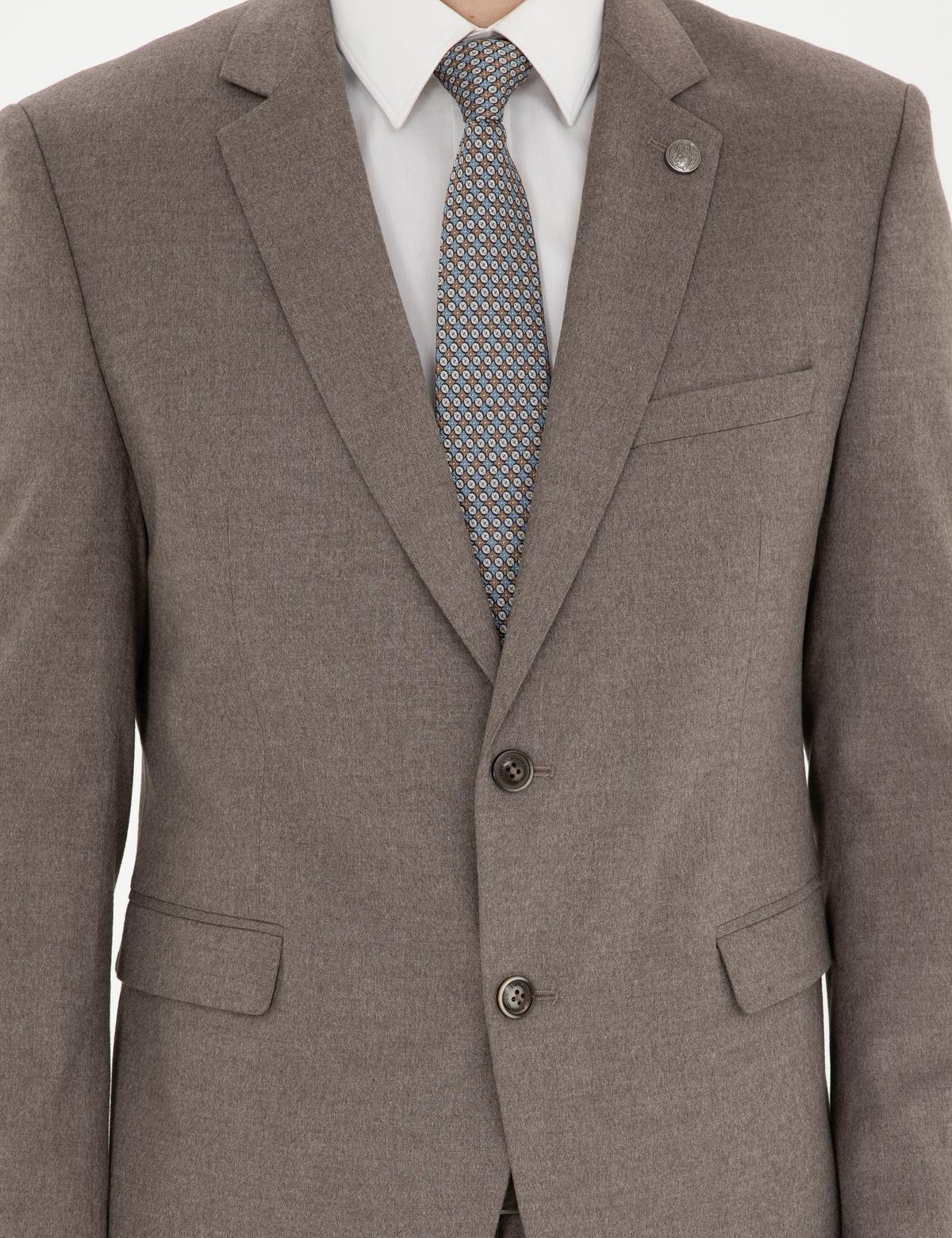 Açık Kahverengi Slim Fit Takım Elbise - 50278891083