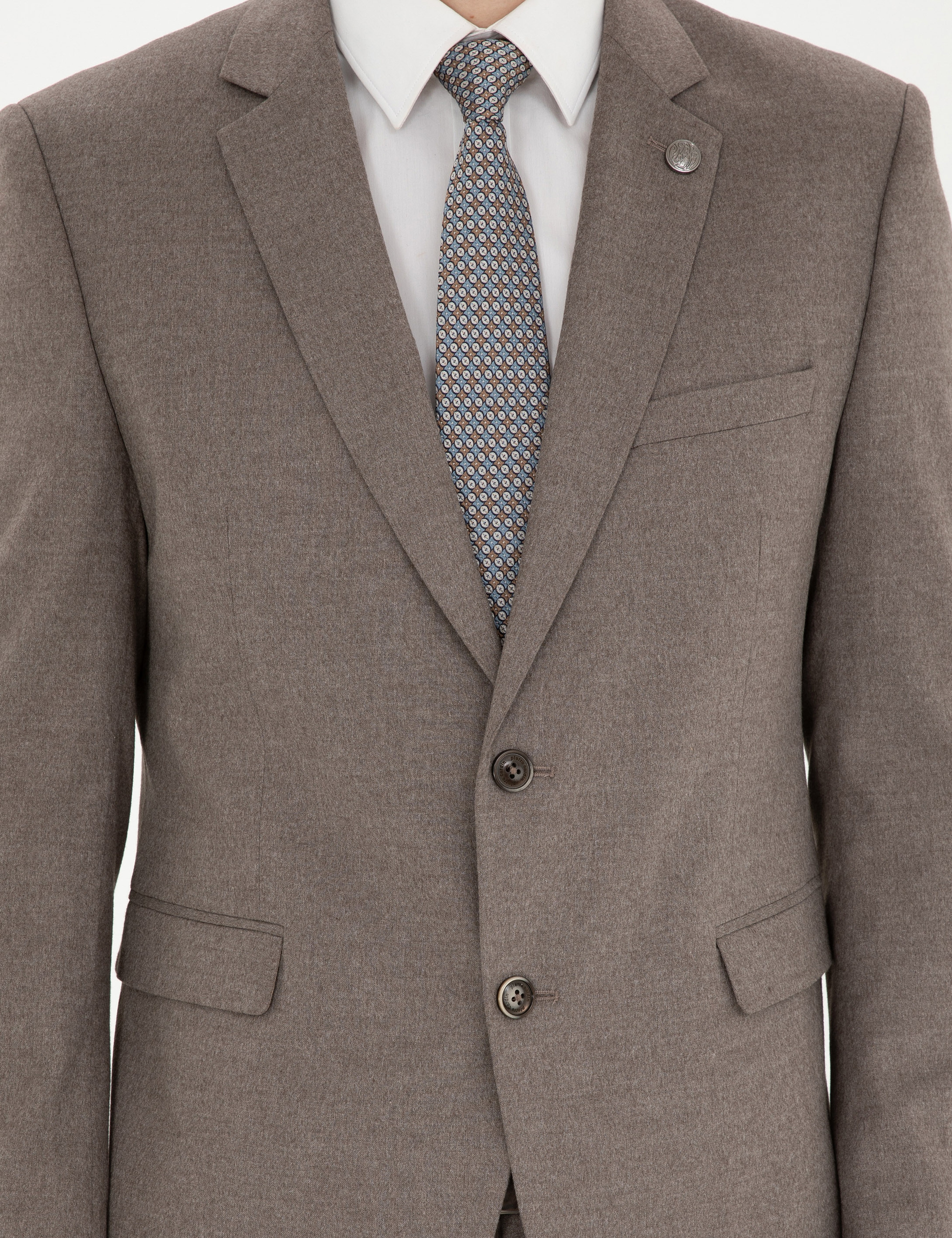 Açık Kahverengi Slim Fit Takım Elbise - Image 6