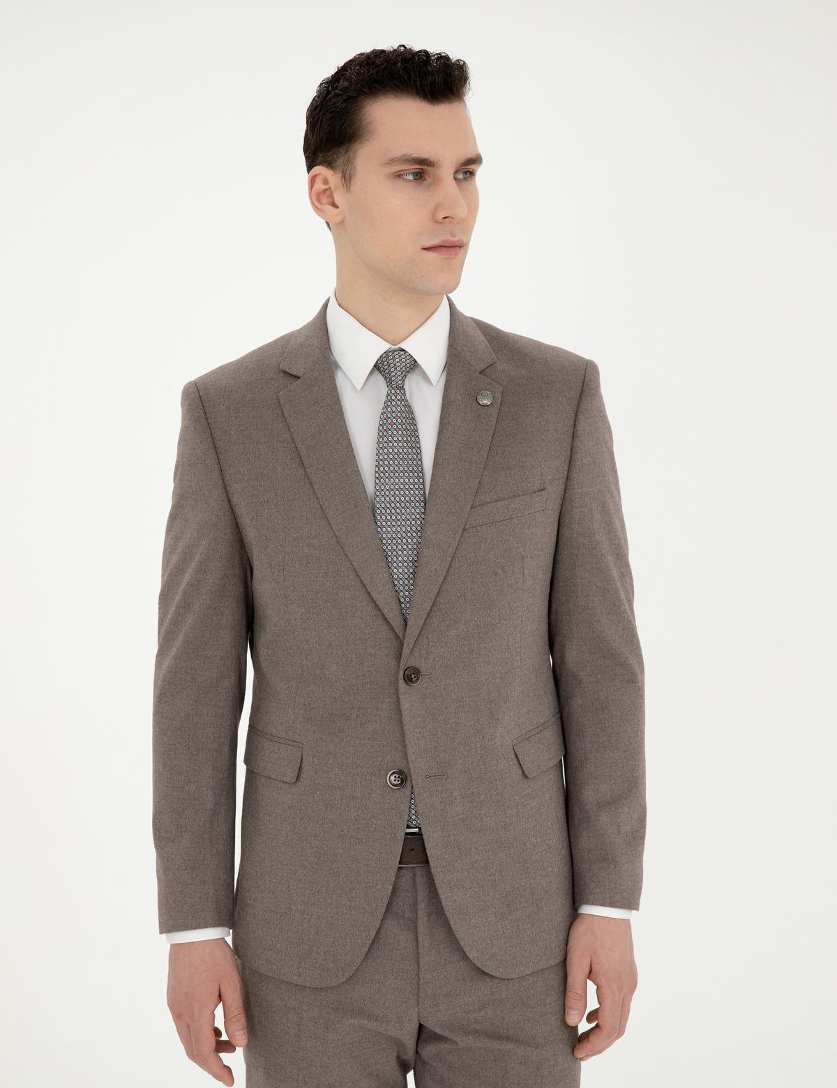 Açık Kahverengi Slim Fit Takım Elbise - 50278891083