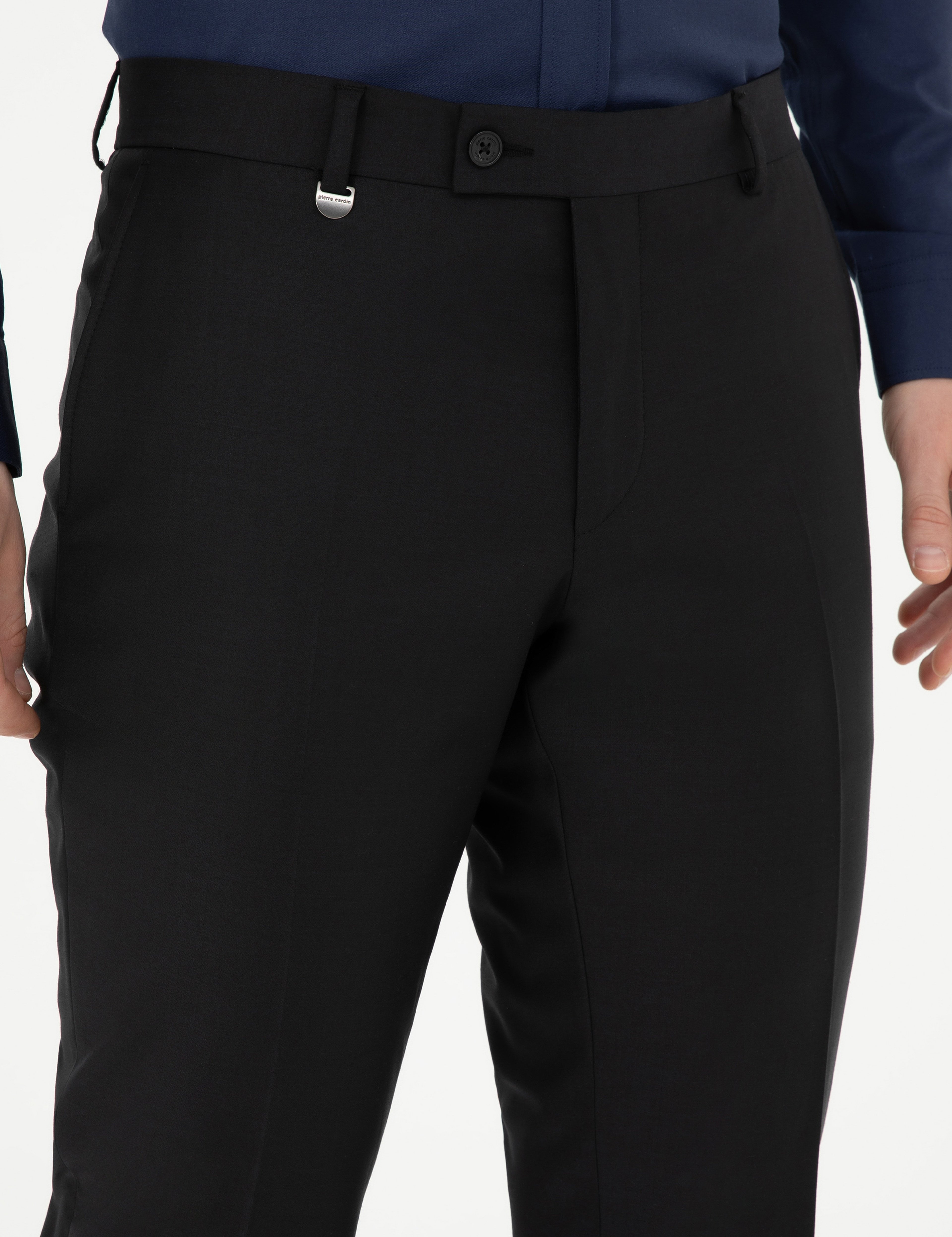 Siyah Slim Fit Kumaş Pantolon - Image 6