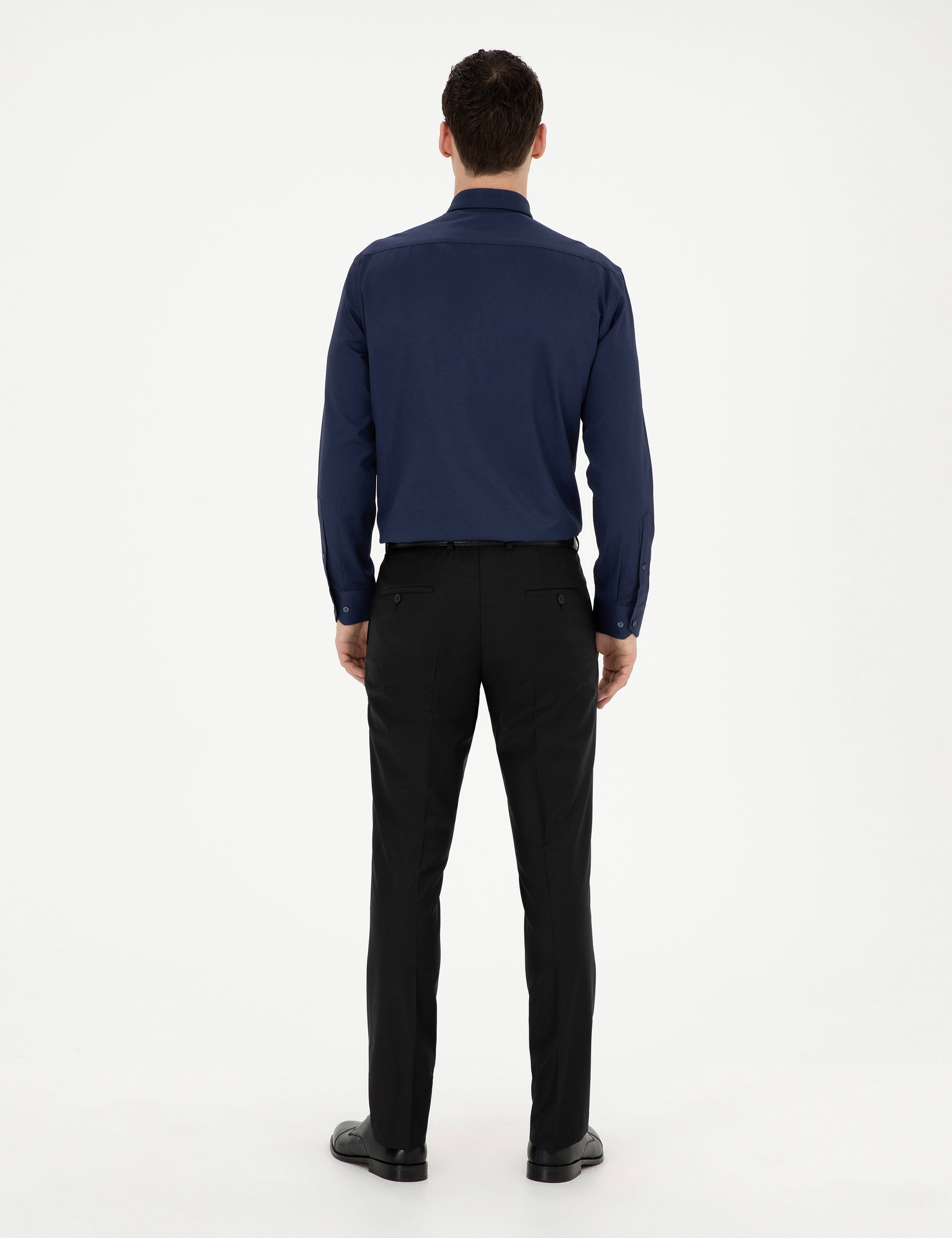 Siyah Slim Fit Kumaş Pantolon - Image 4