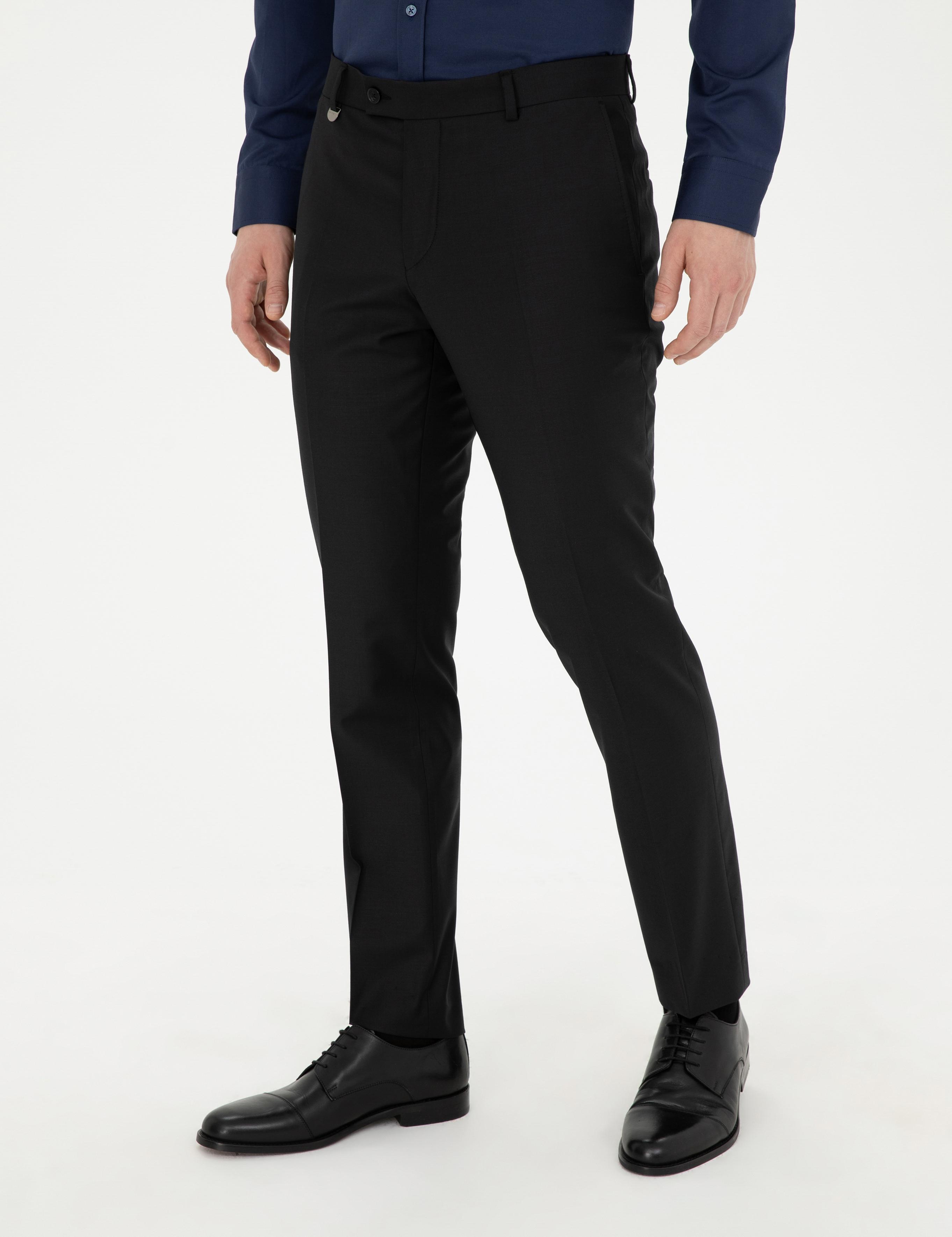 Siyah Slim Fit Kumaş Pantolon