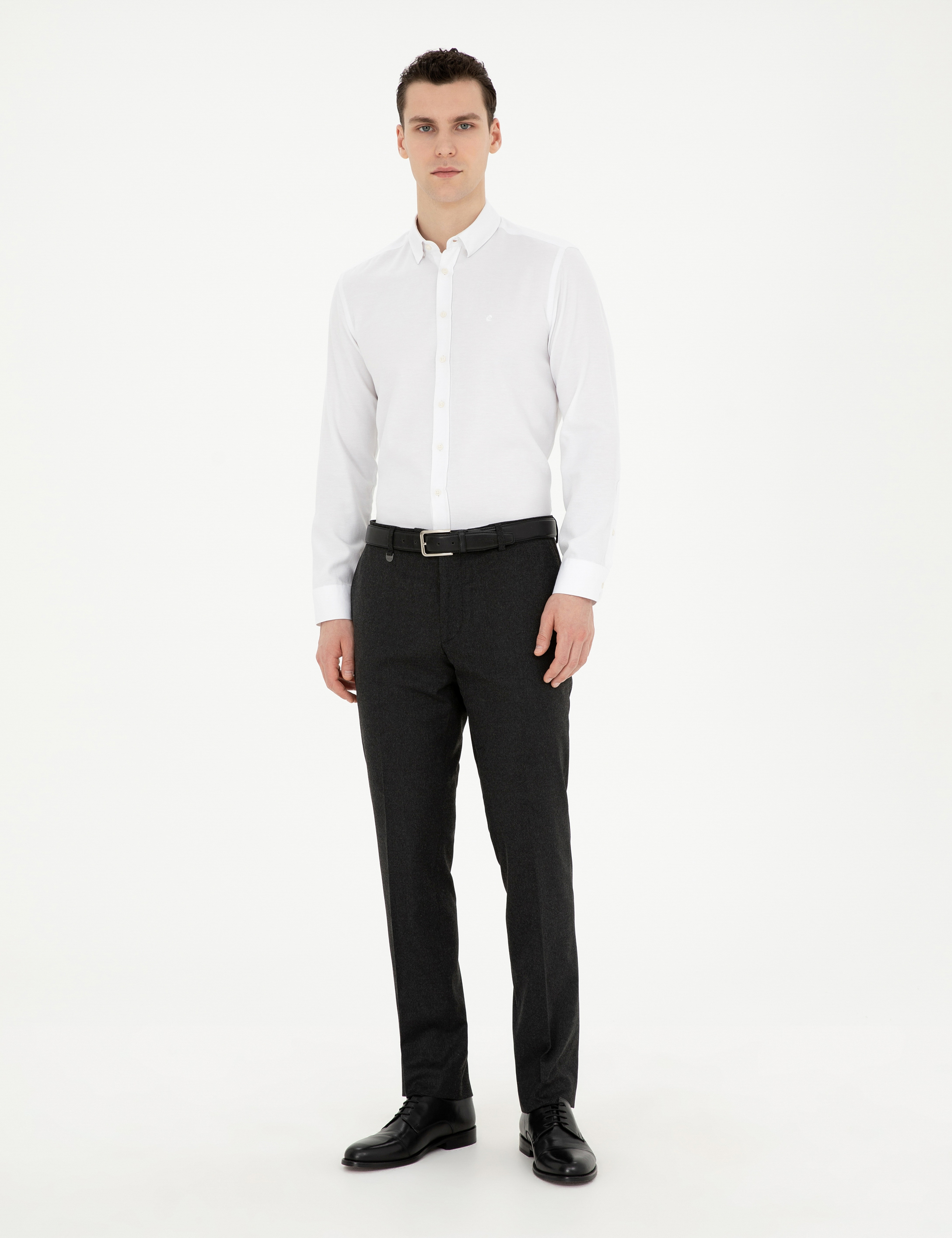 Antrasit Slim Fit Kumaş Pantolon - Image 3