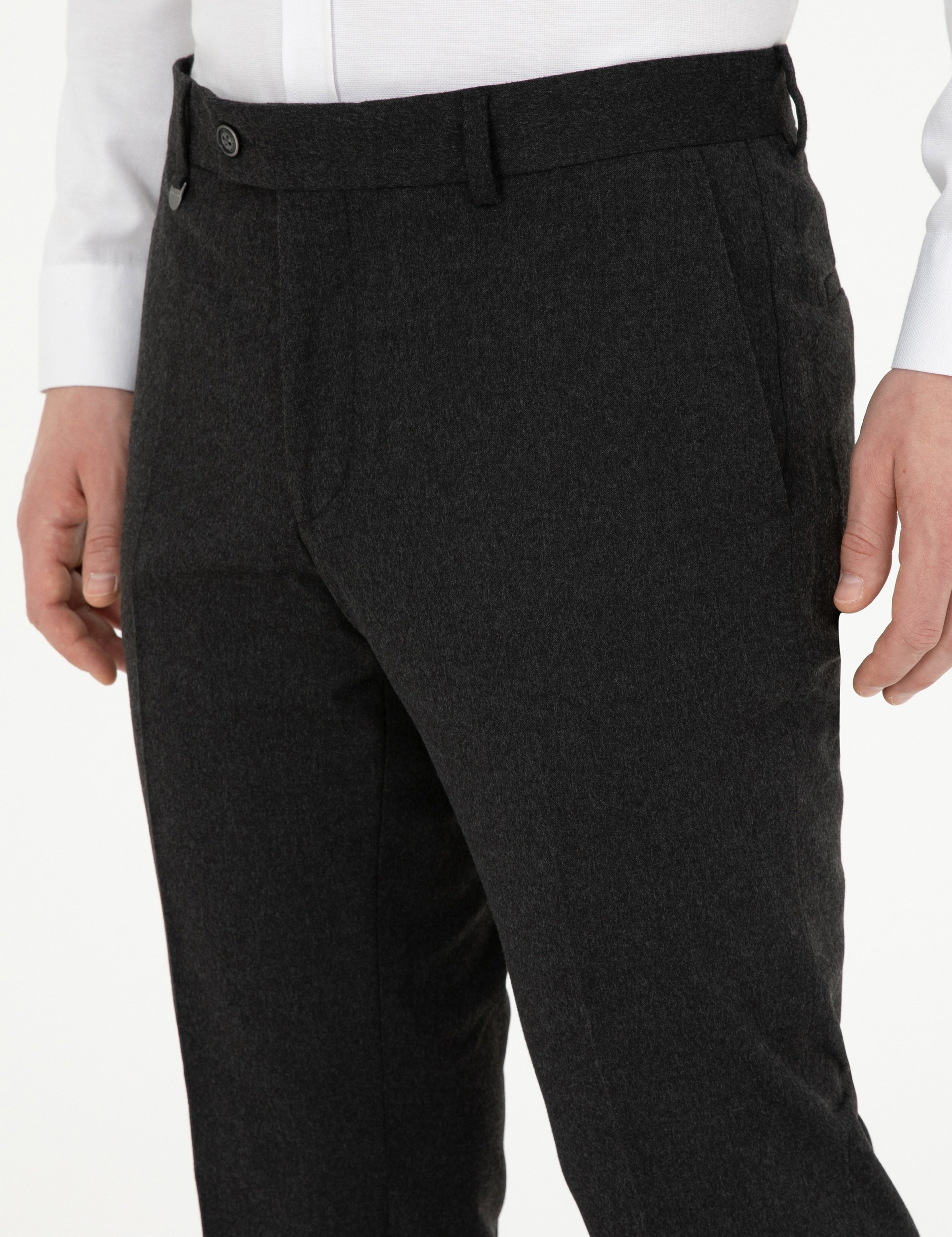 Antrasit Slim Fit Kumaş Pantolon - Image 5