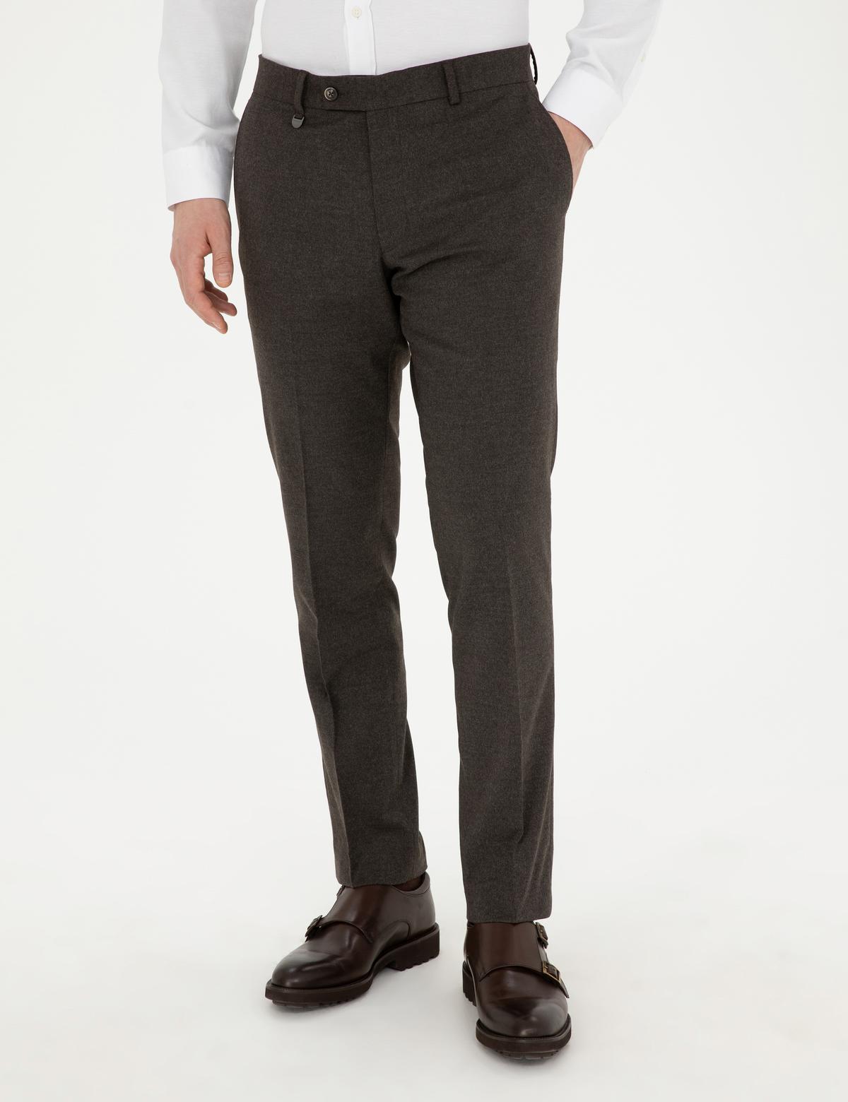 Kahverengi Slim Fit Kumaş Pantolon - 50278451111