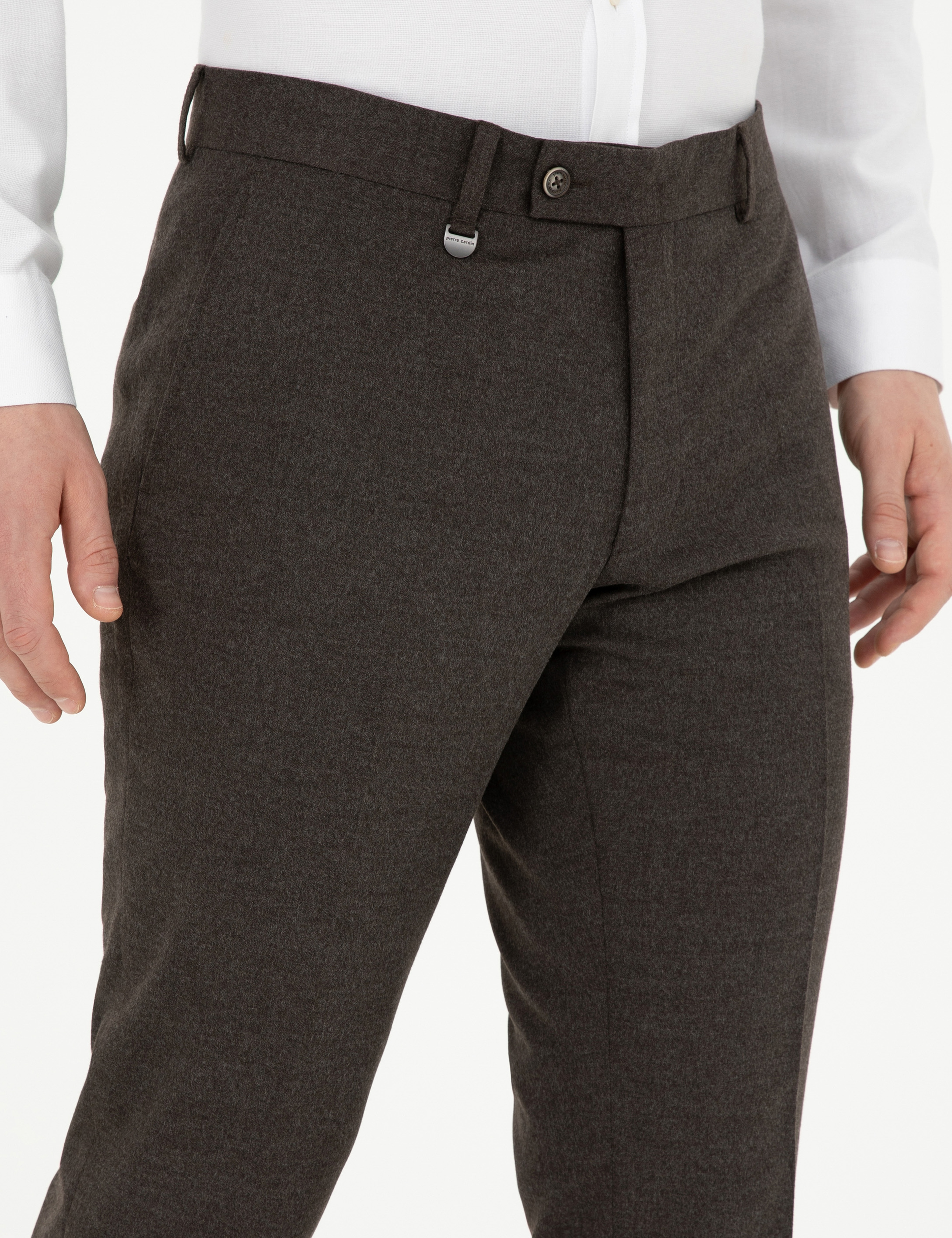 Kahverengi Slim Fit Kumaş Pantolon - Image 6