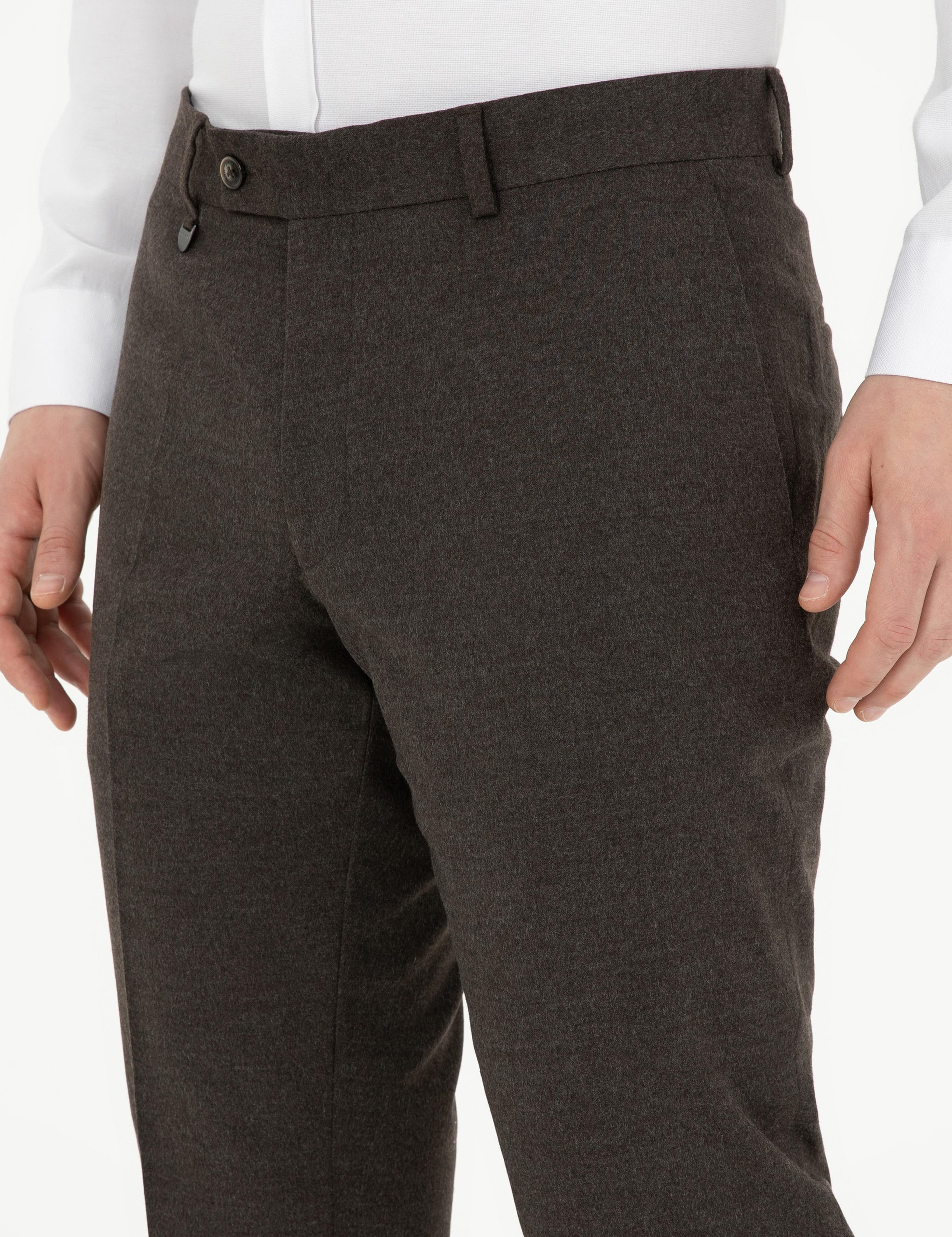 Kahverengi Slim Fit Kumaş Pantolon