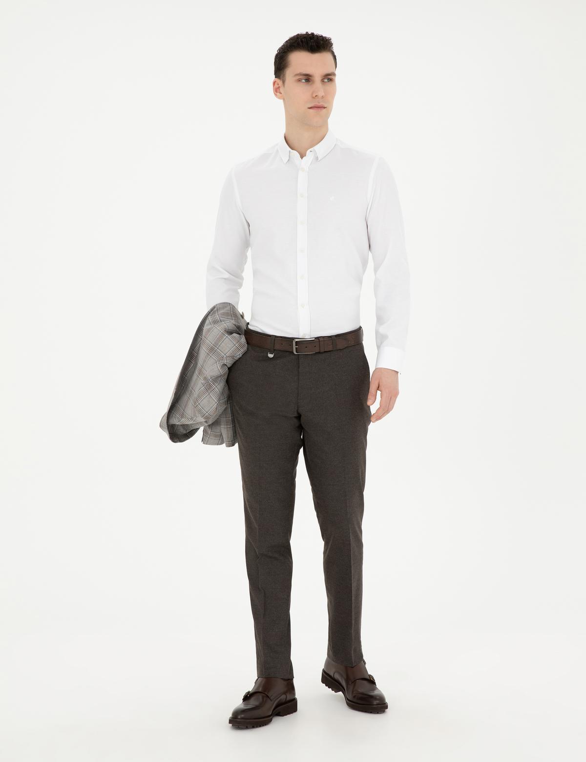 Kahverengi Slim Fit Kumaş Pantolon - 50278451111