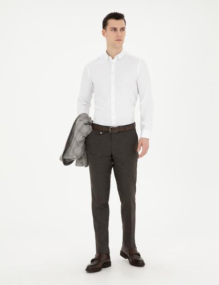 Kahverengi Slim Fit Kumaş Pantolon - 50278451111