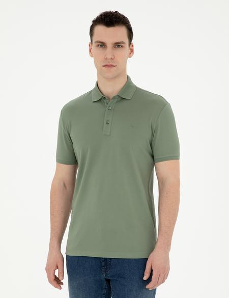 Haki Slim Fit Merserize Tişört - 50288947016