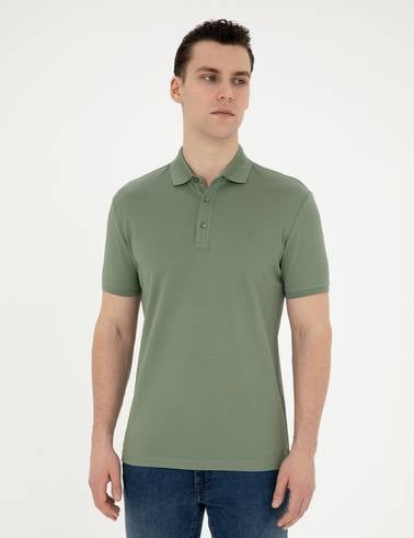 Haki Slim Fit Merserize Tişört