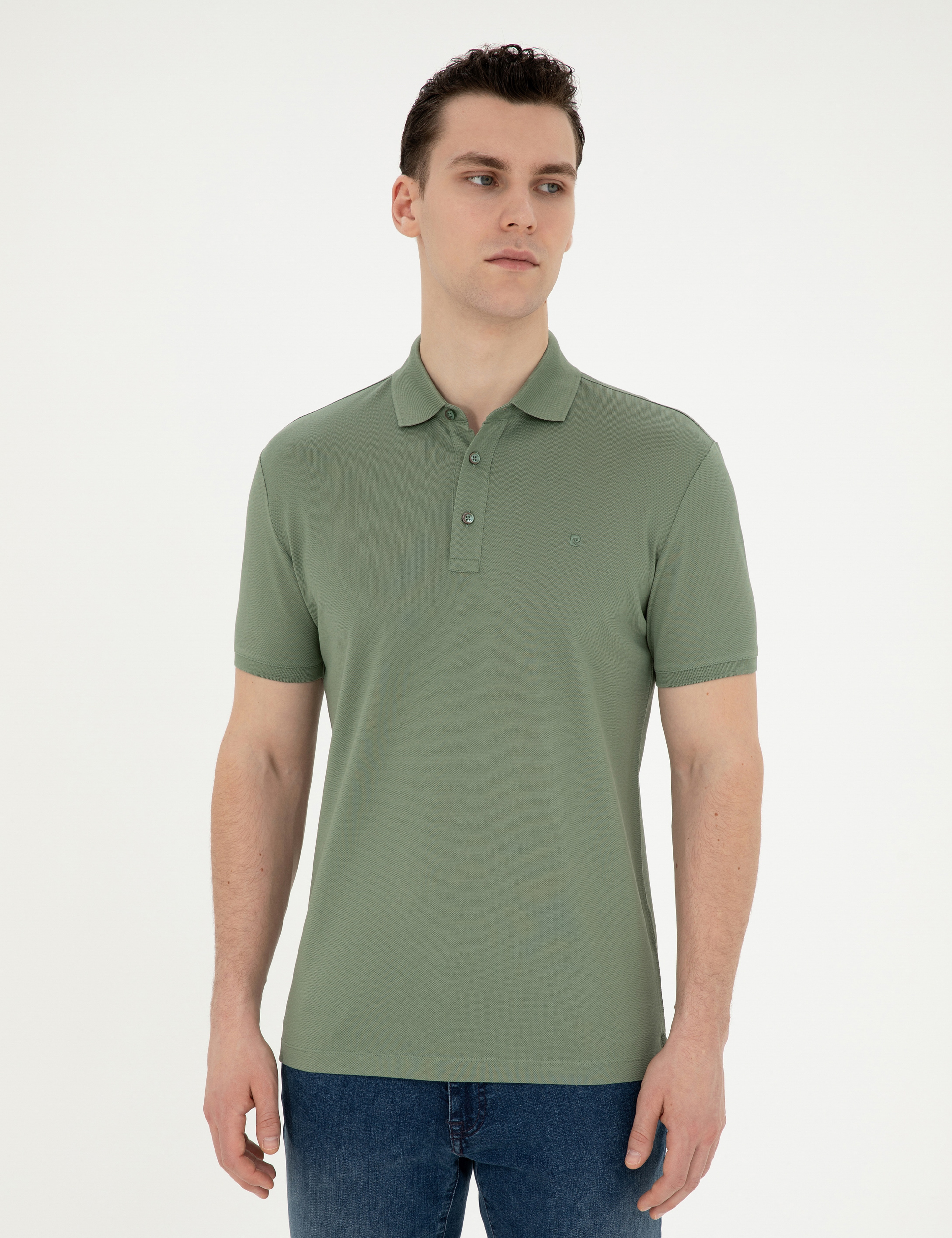 Haki Slim Fit Merserize Tişört