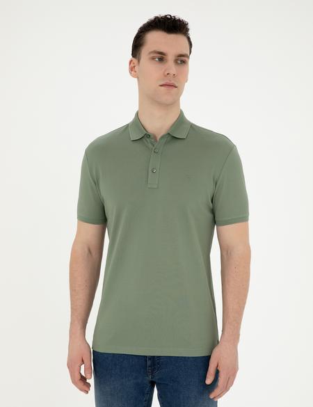 Haki Slim Fit Merserize Tişört - 50288947016