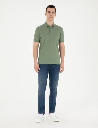 Haki Slim Fit Merserize Tişört