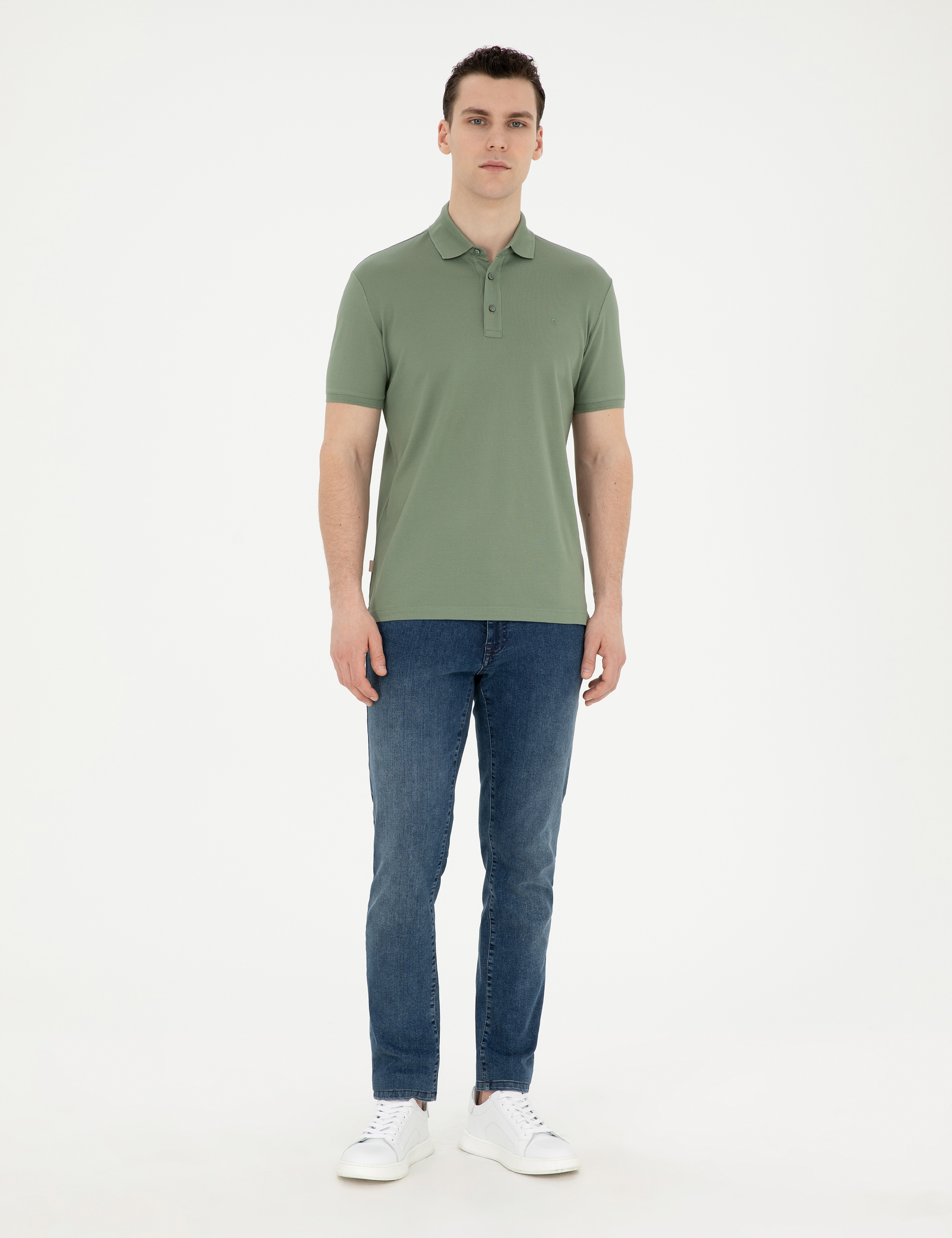 Haki Slim Fit Merserize Tişört