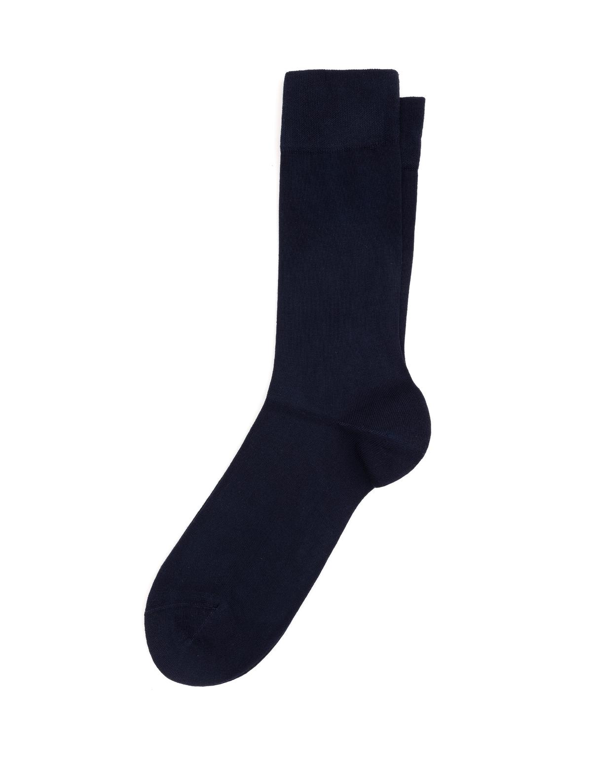 Erkek Bambu Karışımlı Lacivert Soket Basic Çorap - 50291774004