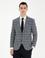 Gri Ex. Slim Fit Yün Karışımlı Ekose Ceket