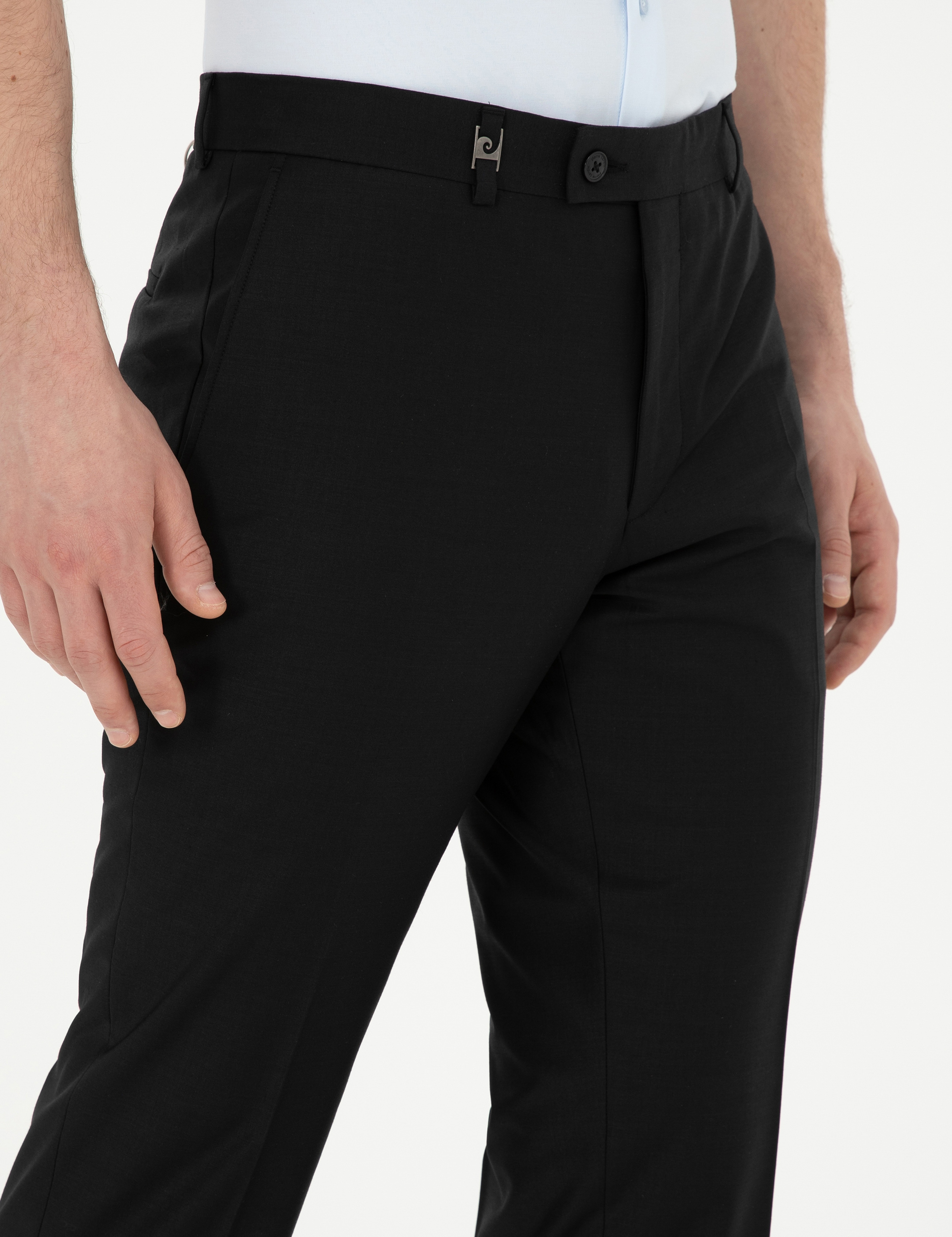 Siyah Slim Fit Kumaş Pantolon - Image 6