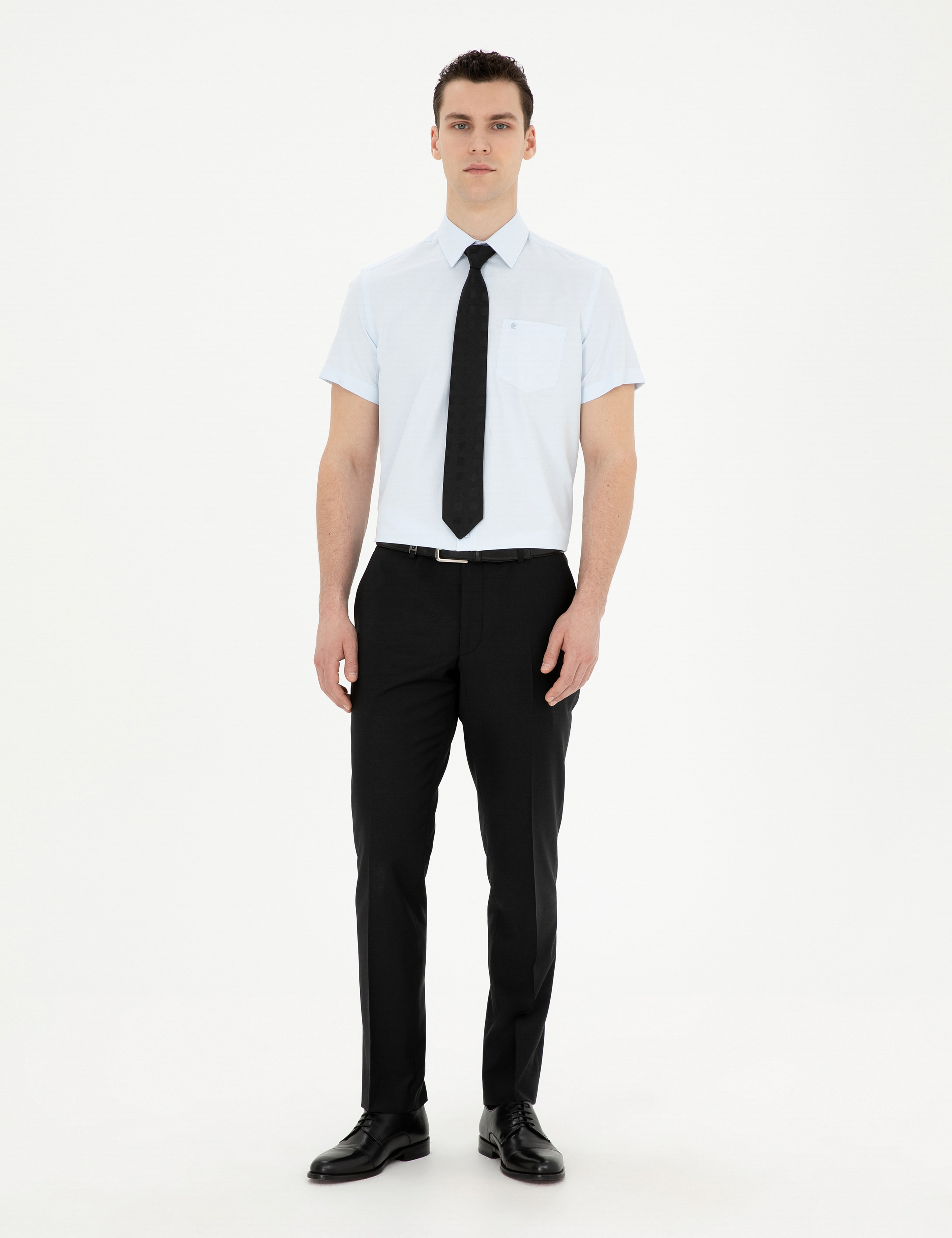 Siyah Slim Fit Kumaş Pantolon - Image 1