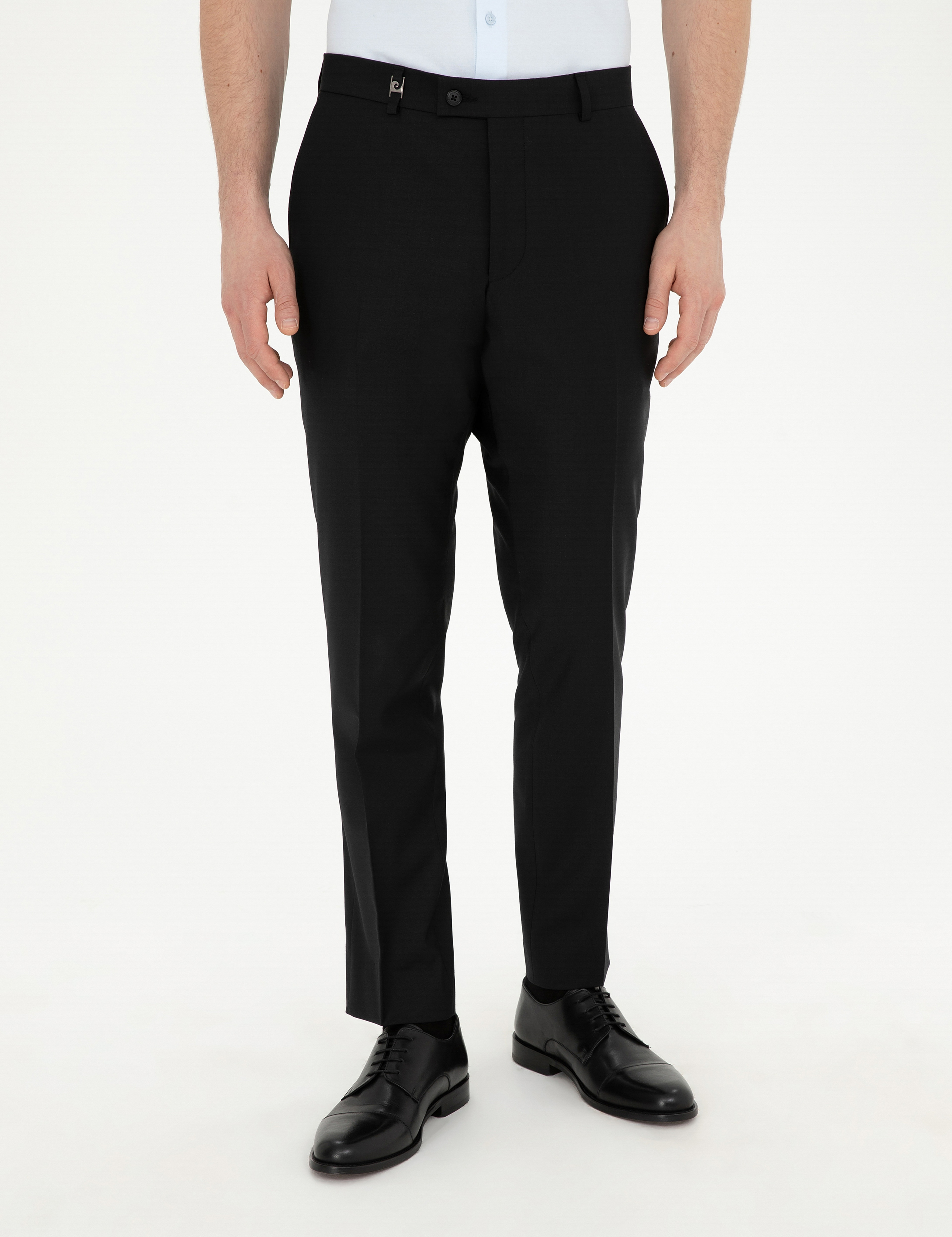 Siyah Slim Fit Kumaş Pantolon - Image 2