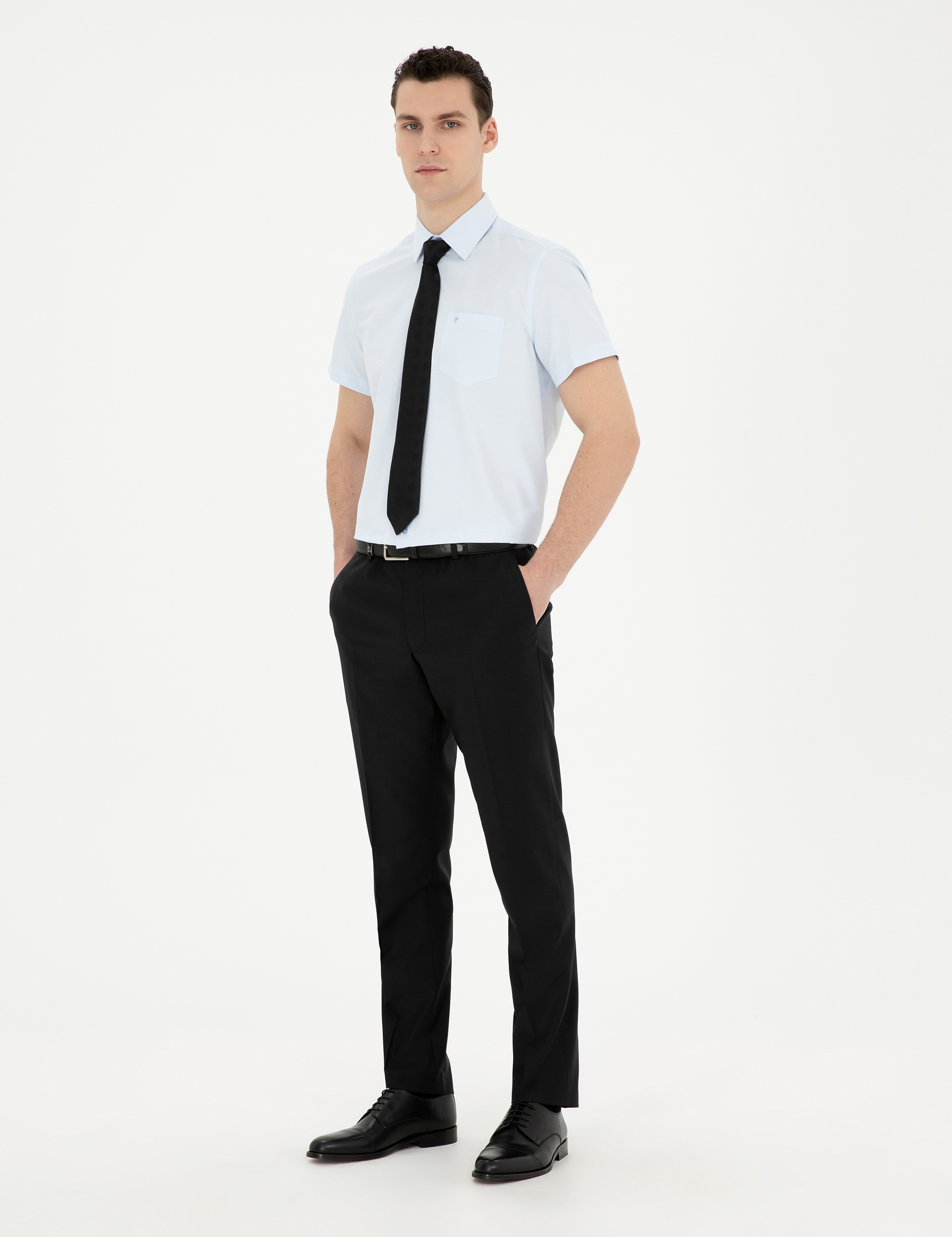 Siyah Slim Fit Kumaş Pantolon - Image 3