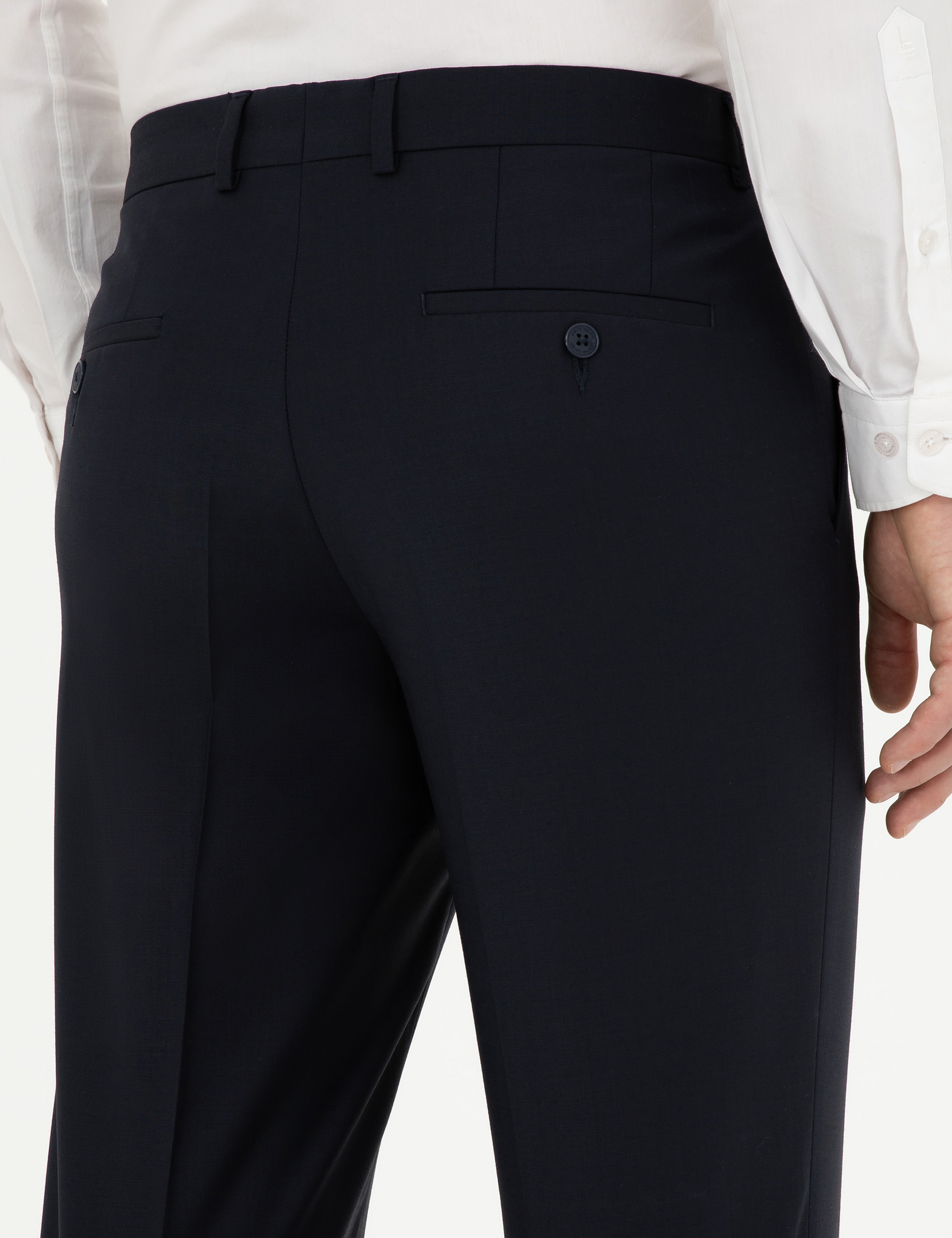 Lacivert Slim Fit Kumaş Pantolon - Image 7