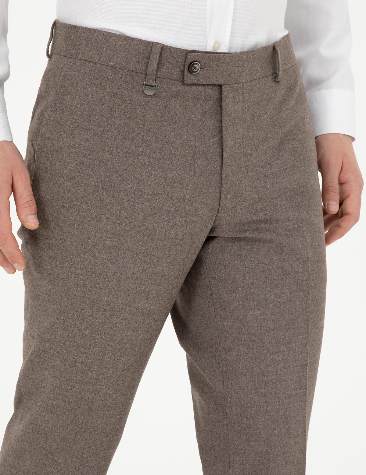 Açık Kahverengi Slim Fit Kumaş Pantolon - 50278451072