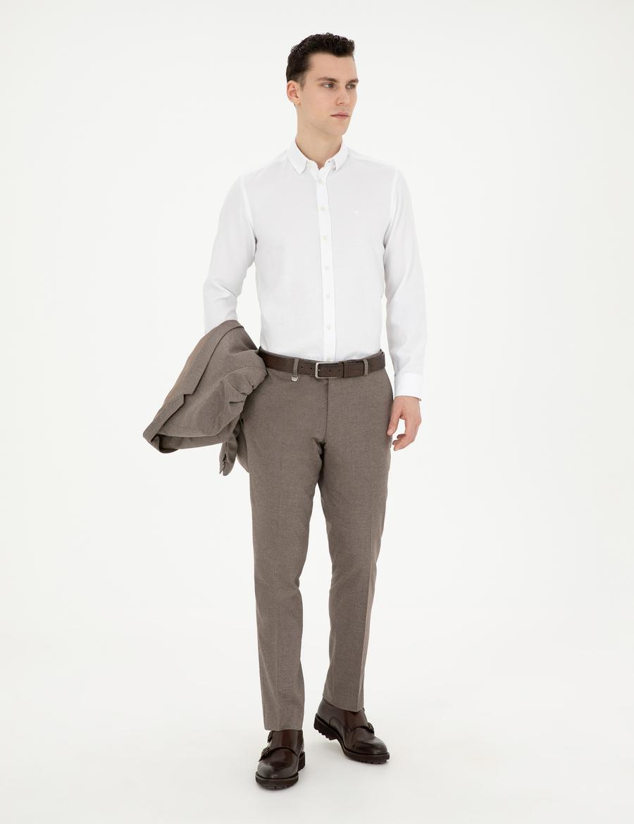 Açık Kahverengi Slim Fit Kumaş Pantolon