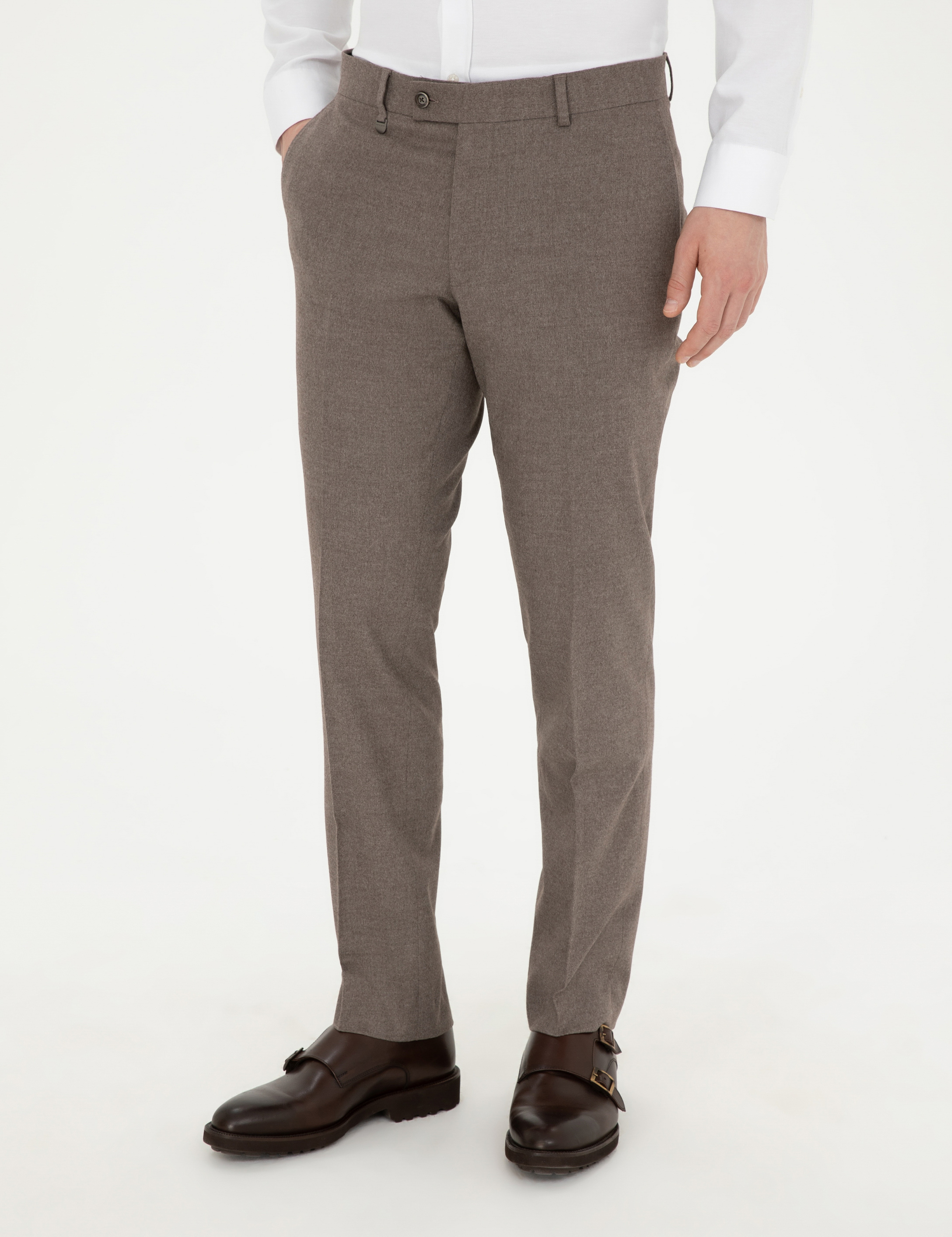 Açık Kahverengi Slim Fit Kumaş Pantolon - Image 2