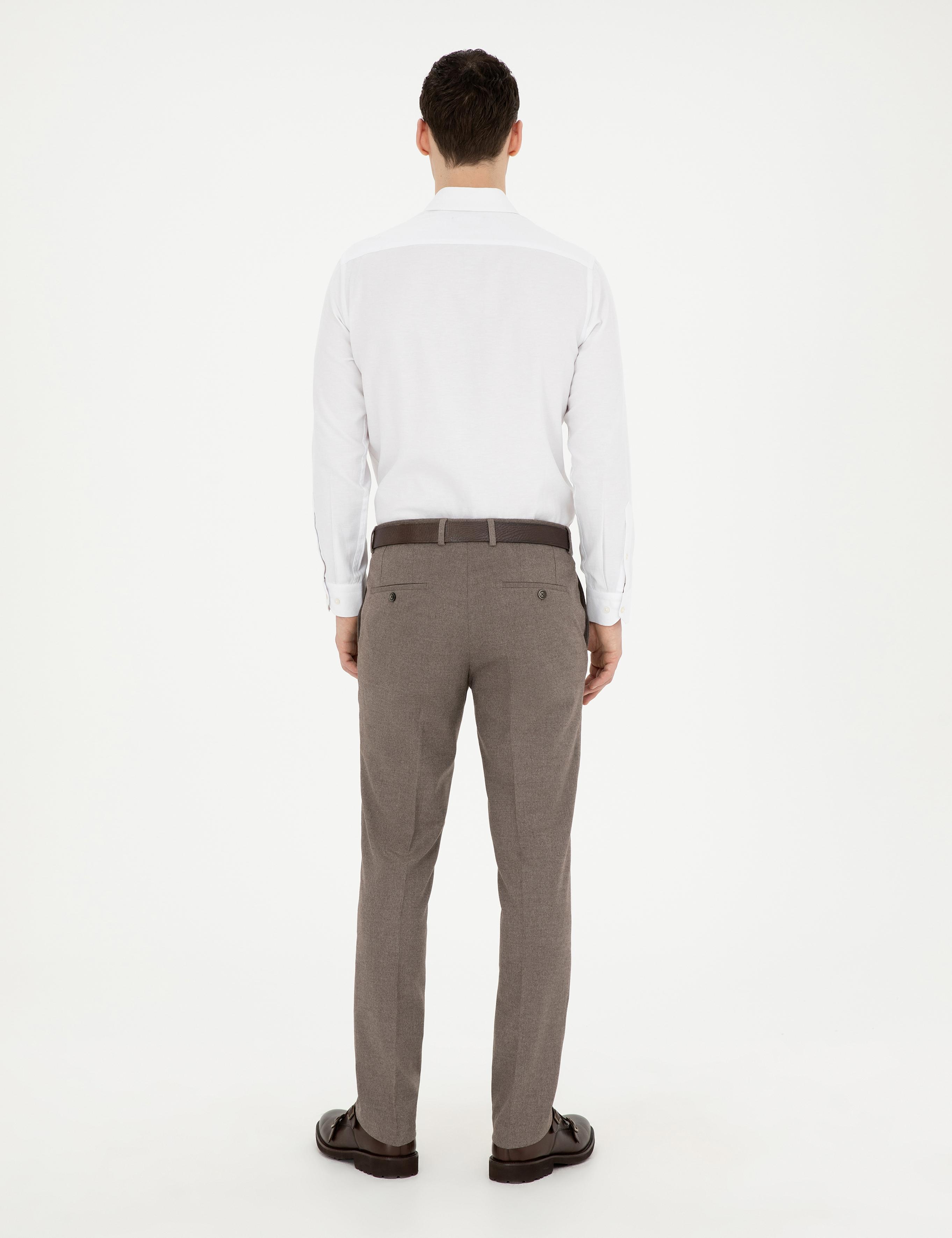 Açık Kahverengi Slim Fit Kumaş Pantolon