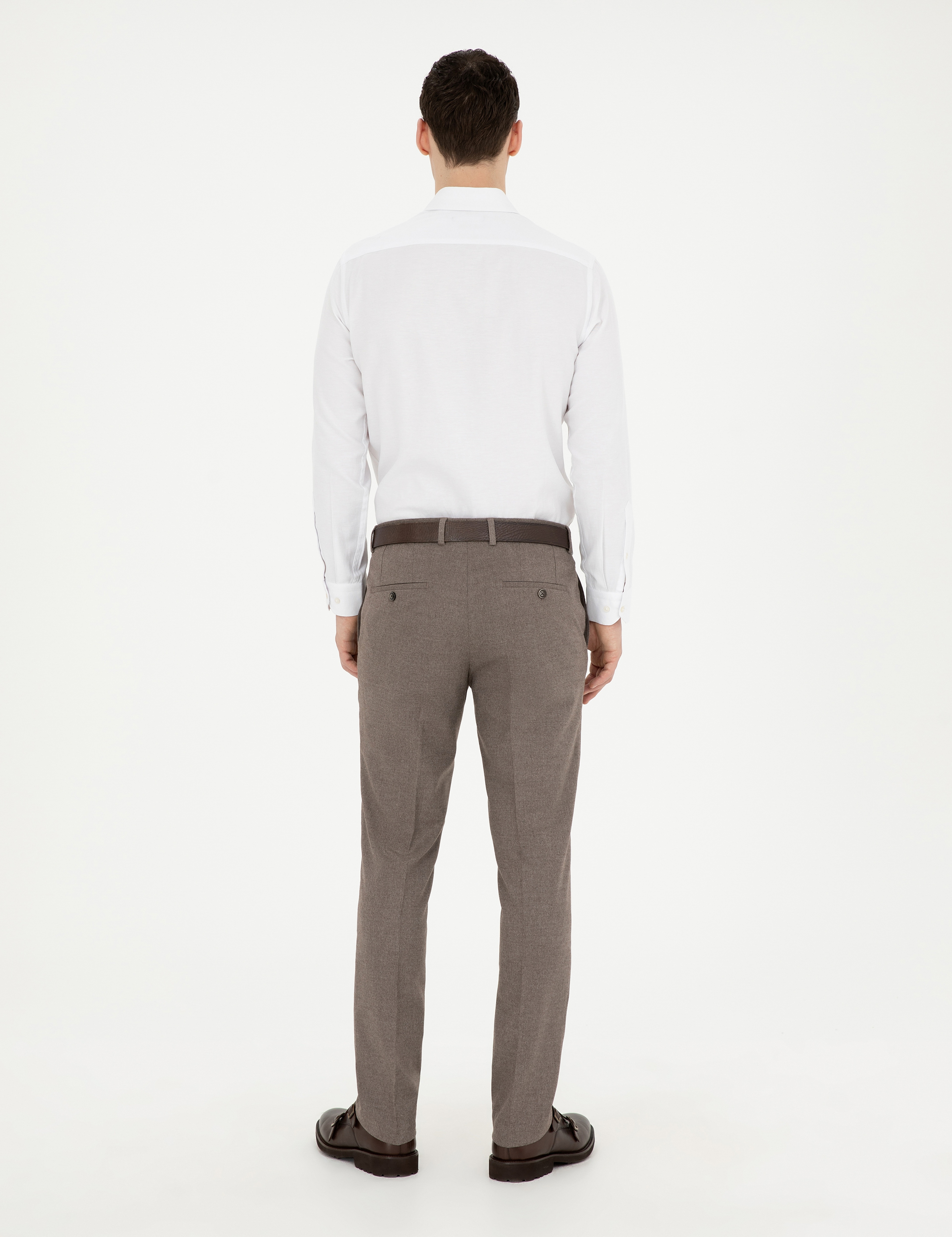 Açık Kahverengi Slim Fit Kumaş Pantolon - Image 4