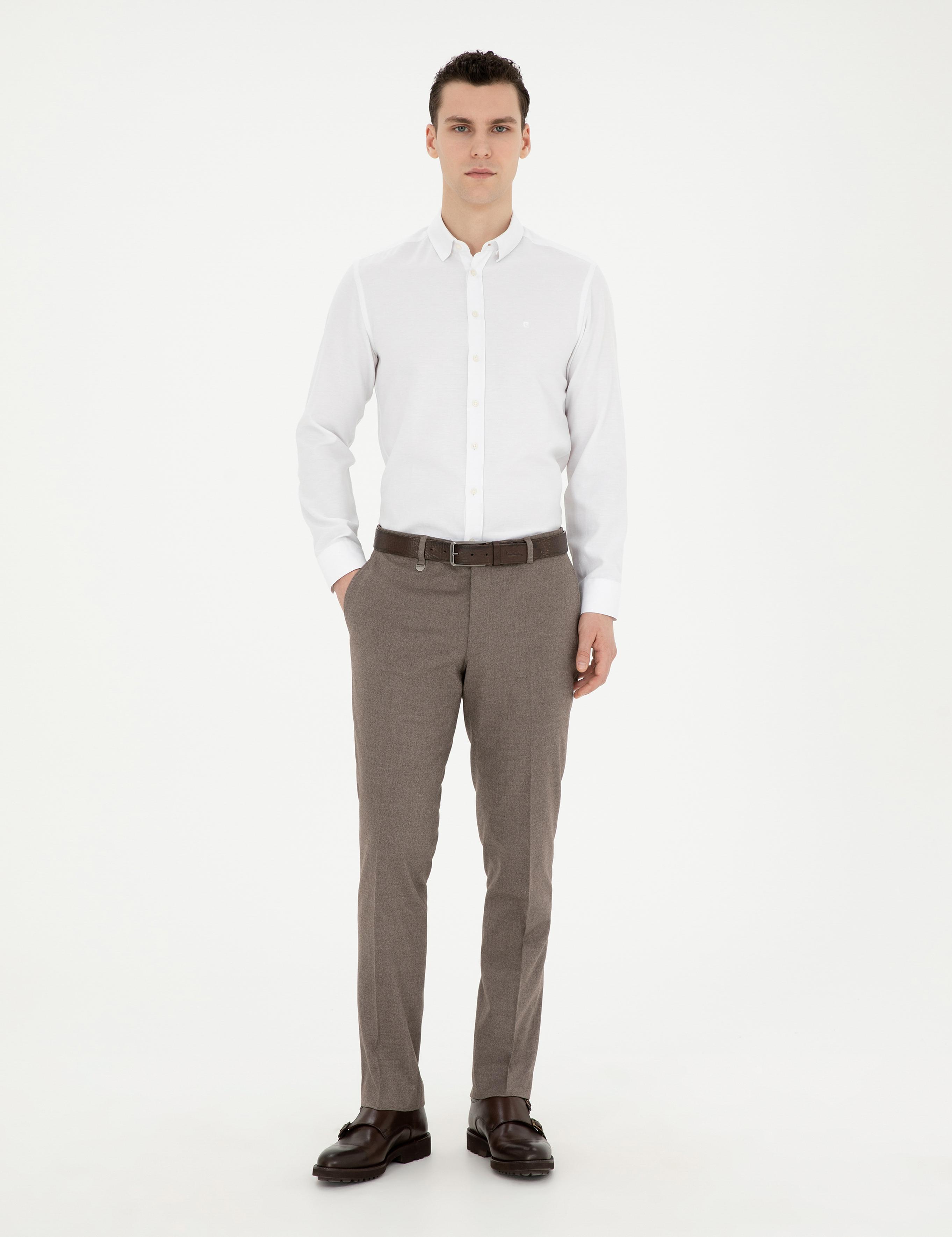 Açık Kahverengi Slim Fit Kumaş Pantolon