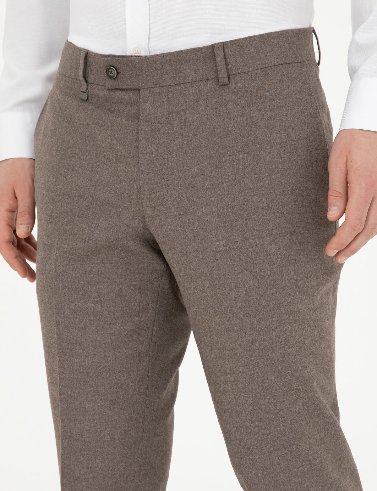 Açık Kahverengi Slim Fit Kumaş Pantolon - 50278451072