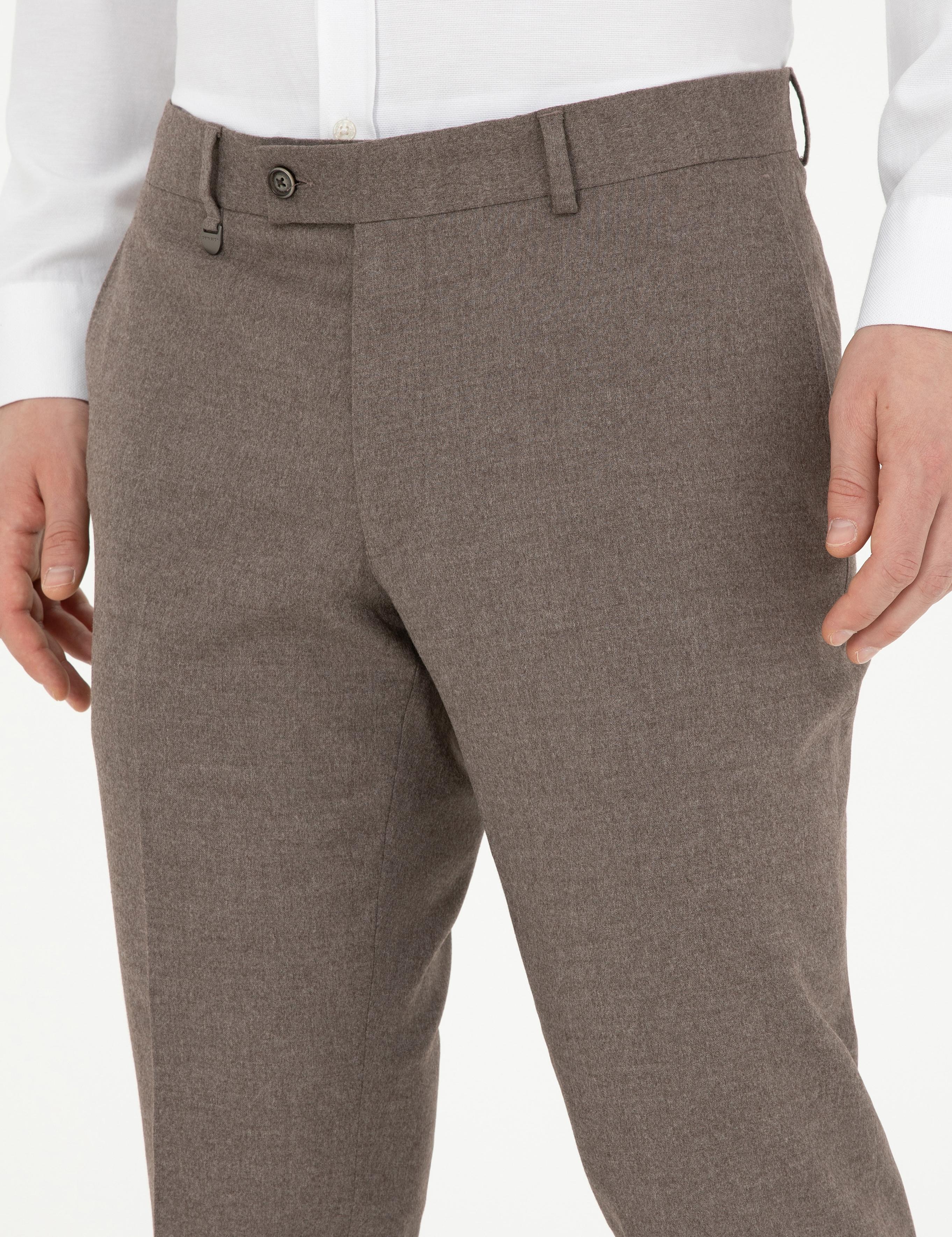Açık Kahverengi Slim Fit Kumaş Pantolon