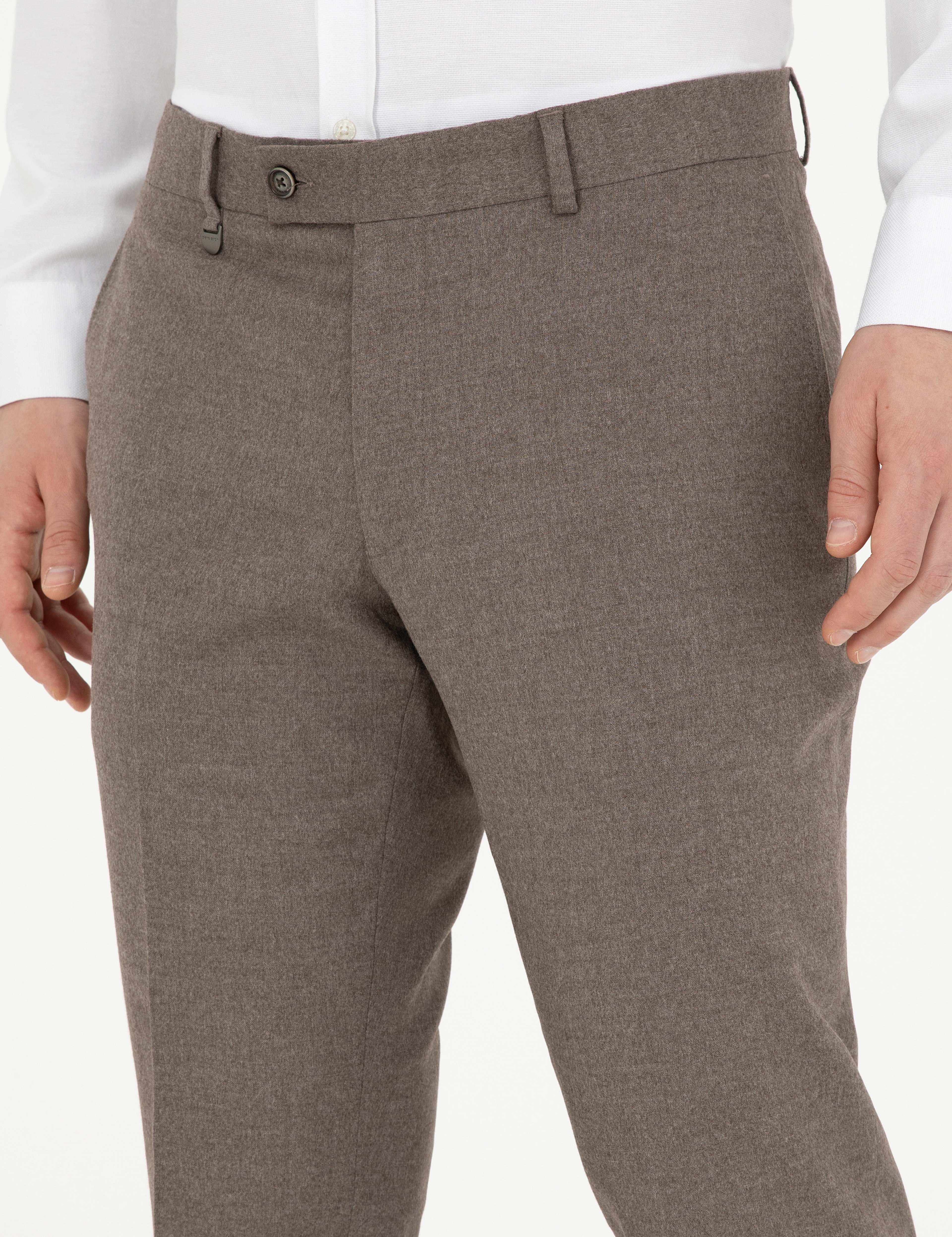 Açık Kahverengi Slim Fit Kumaş Pantolon - Image 6