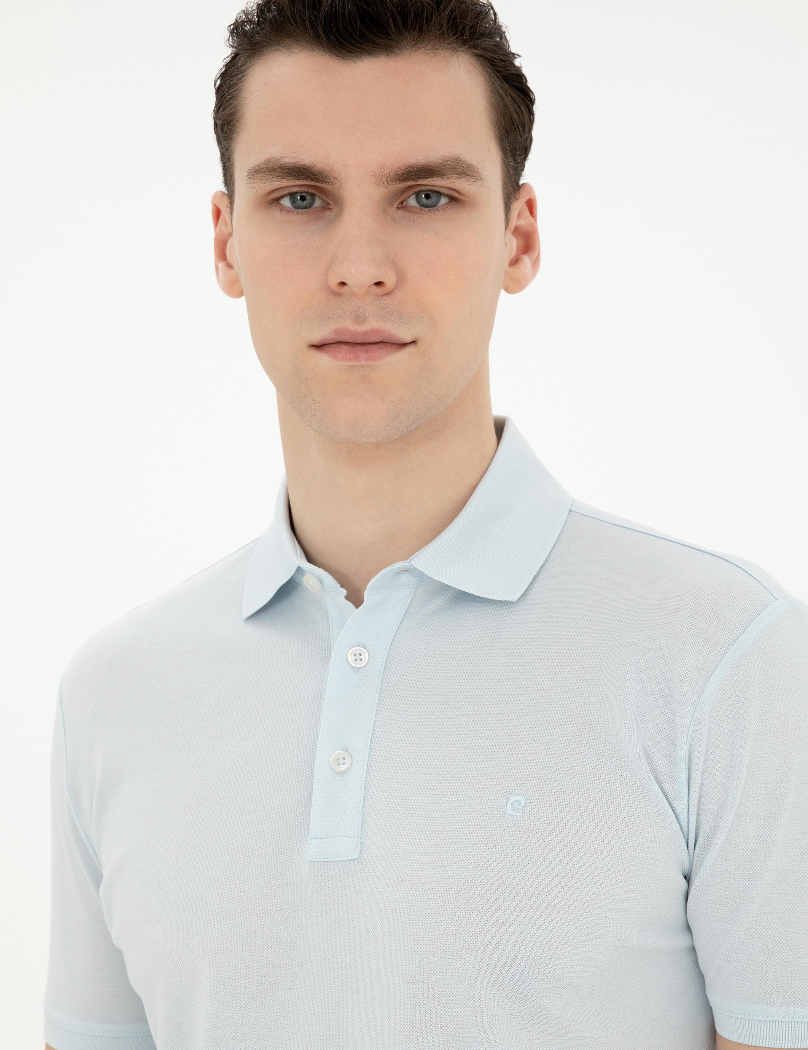 Açık Mavi Slim Fit Merserize Tişört