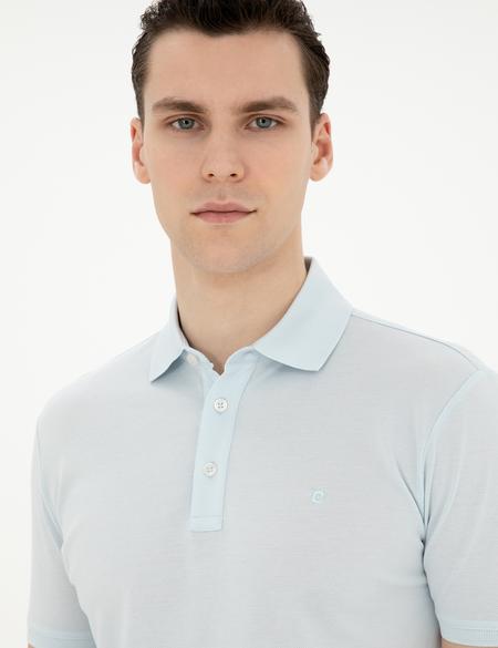 Açık Mavi Slim Fit Merserize Tişört - 50288947024